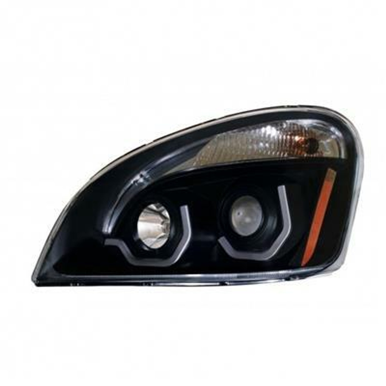 Blackout Projection Headlight With White LED Position Light For 2008-17 Freightliner Cascadia - passenger