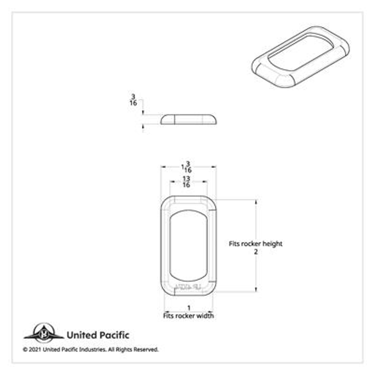 Chrome Plastic Rocker Switch Bezel (Bulk)