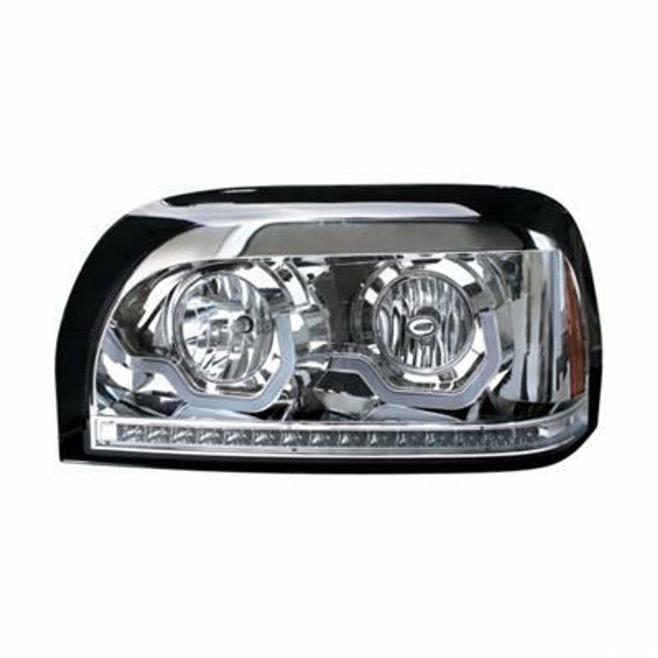 Chrome Projection Headlight With LED Turn Signal & Light Bar For Freightliner Century - Passenger