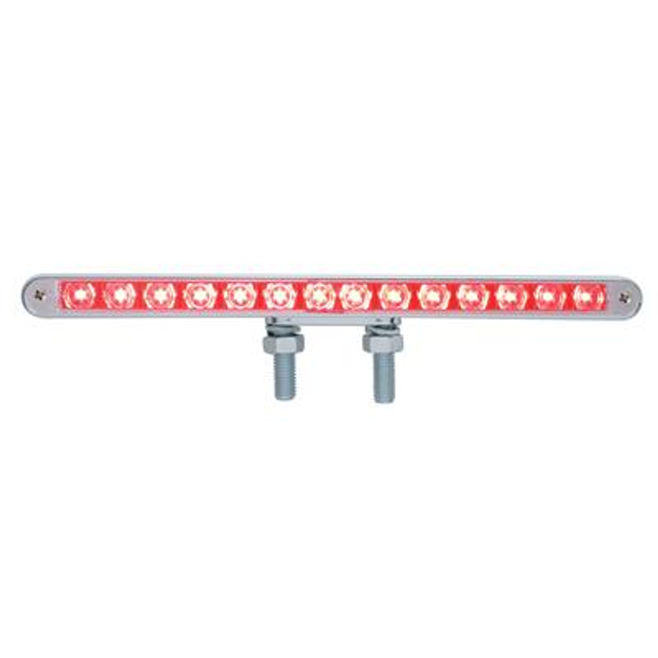 14 LED 12" Double Face Light Bar - Amber & Red LED/Clear Lens