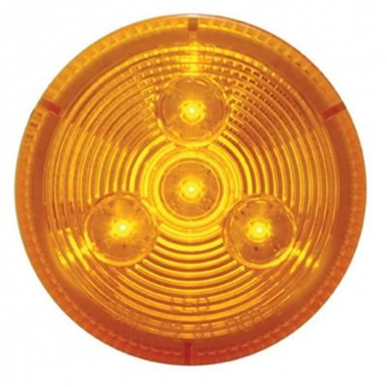 4 LED 2" Round Low Profile Light Kit (Clearance/Marker) - Amber LED/Amber Lens