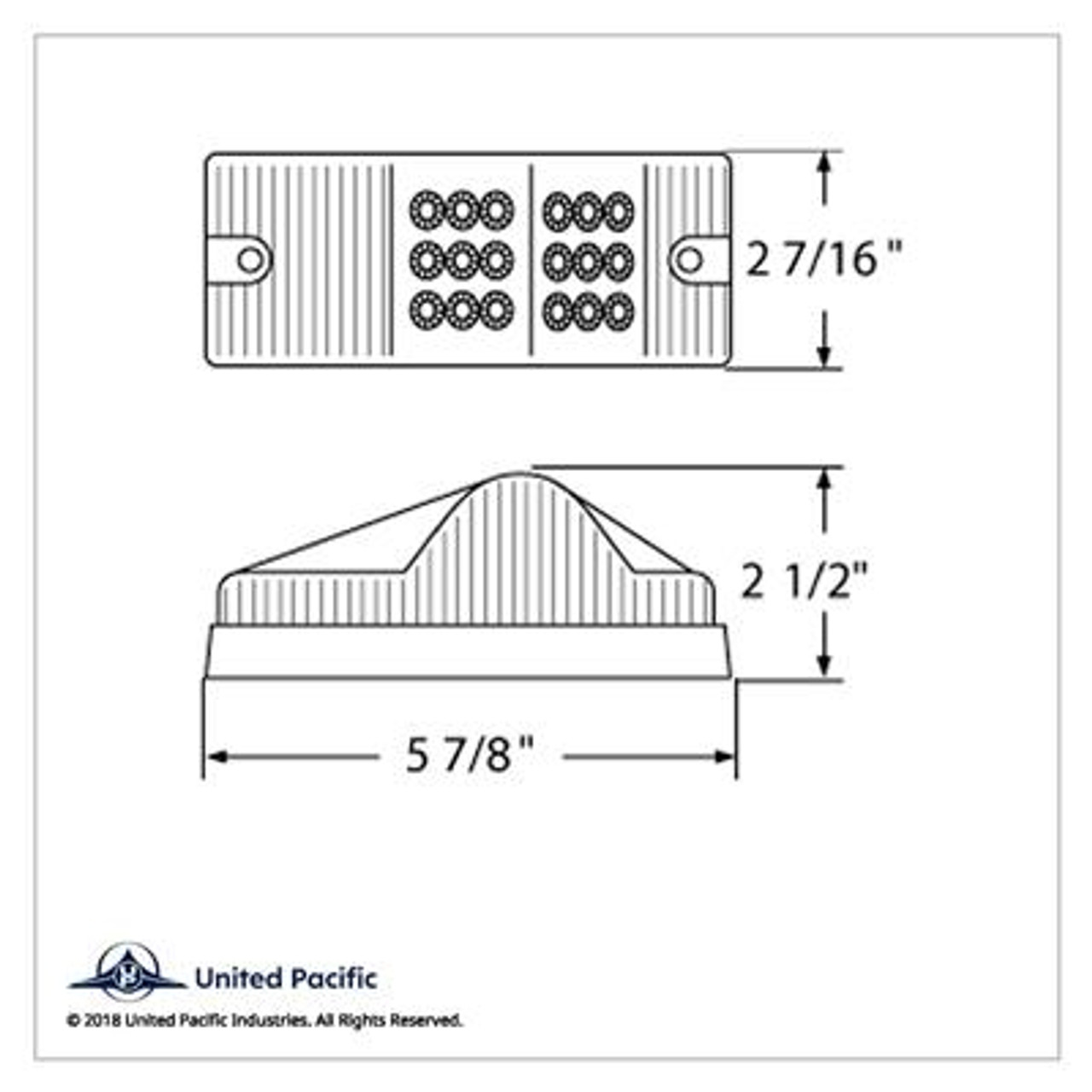 18 LED Reflector Light (Park, Turn & Clearance) - Amber LED/Amber Lens