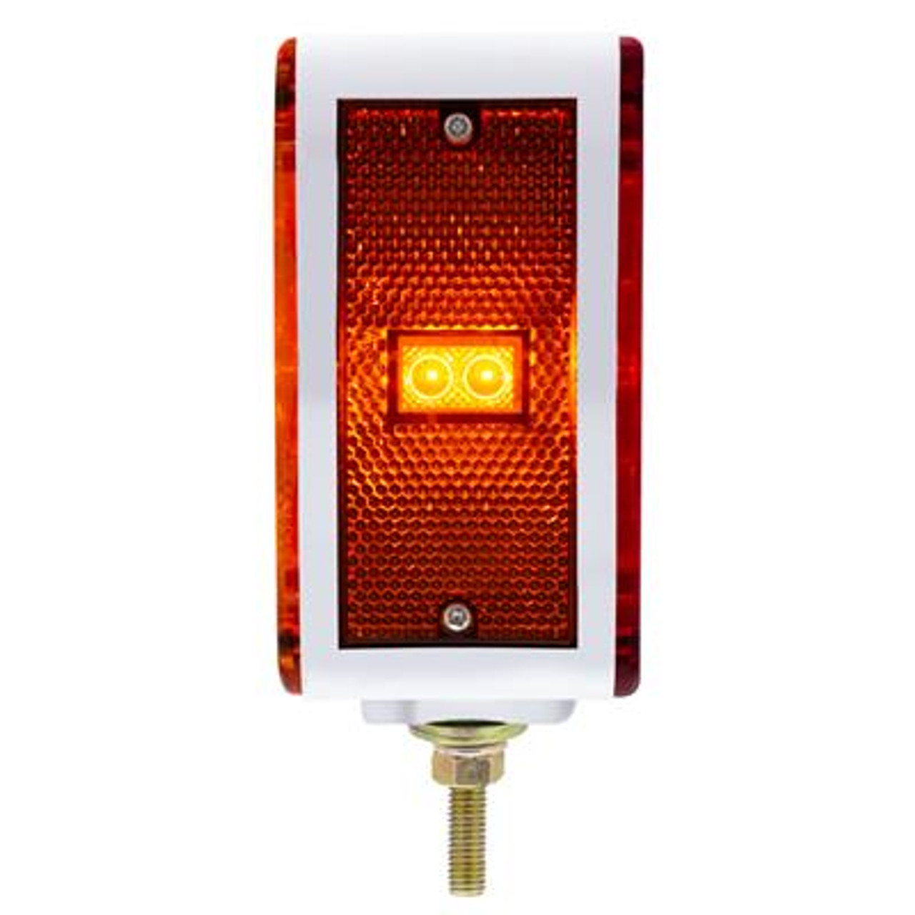 52 LED Double Stud Double Face Turn Signal Light (Passenger) - Amber & Red LED/Amber & Red Lens