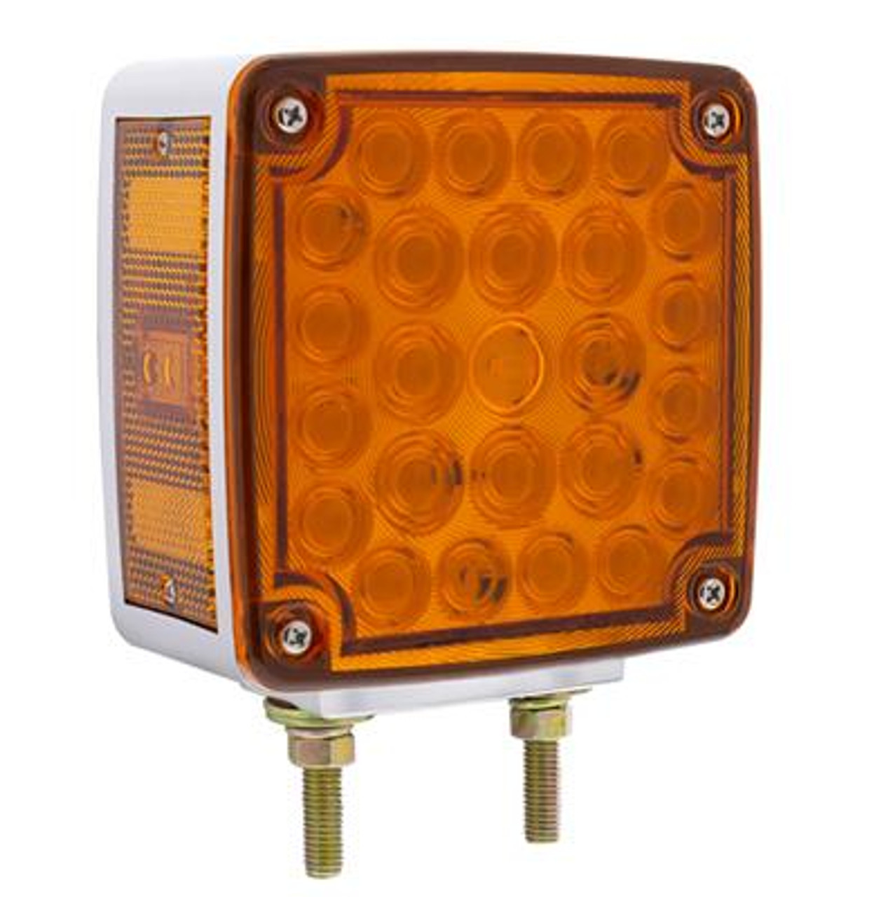 52 LED Double Stud Double Face Turn Signal Light (Passenger) - Amber & Red LED/Amber & Red Lens