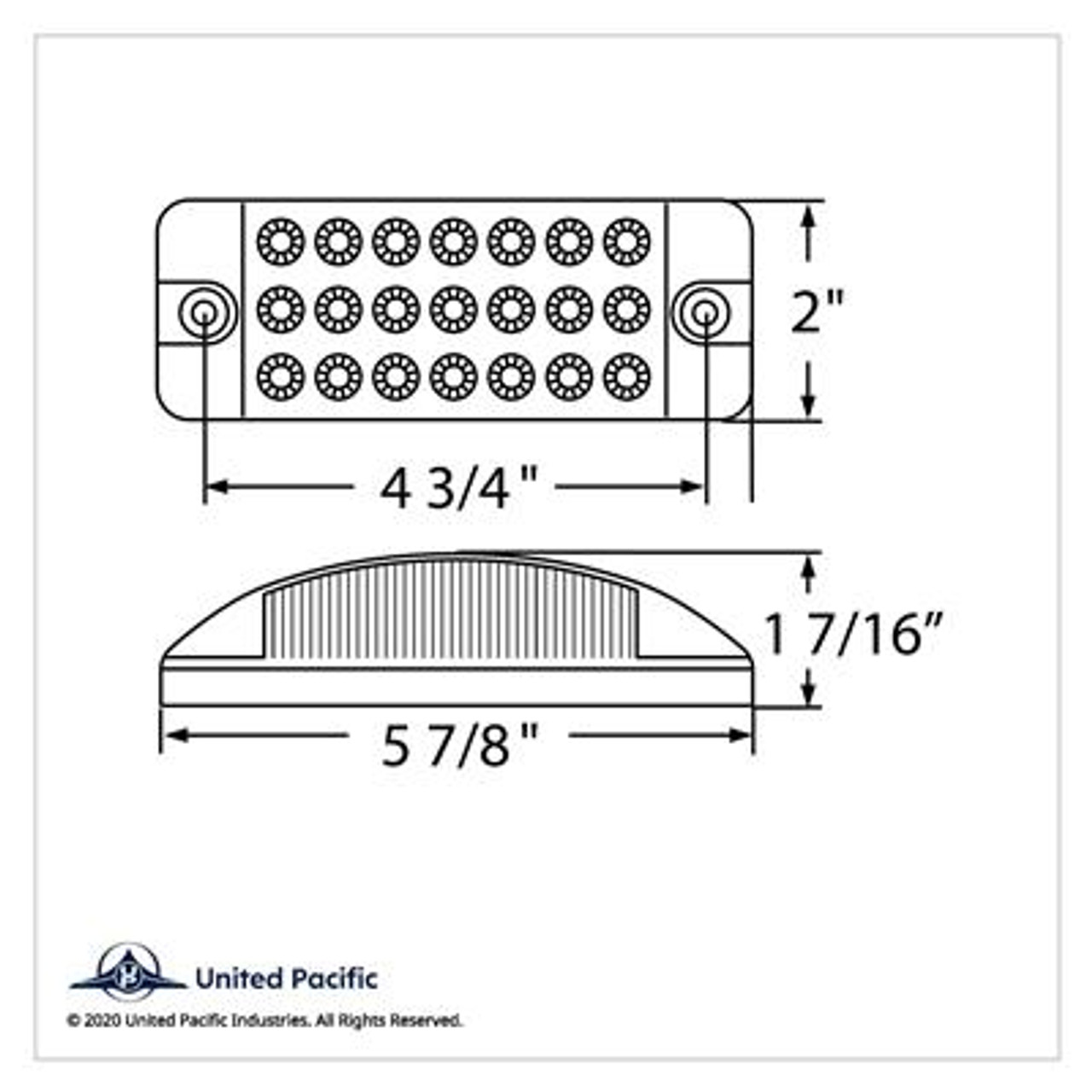 21 LED Reflector Rectangular Light (Clearance/Marker) - Amber LED/Amber Lens (Bulk)