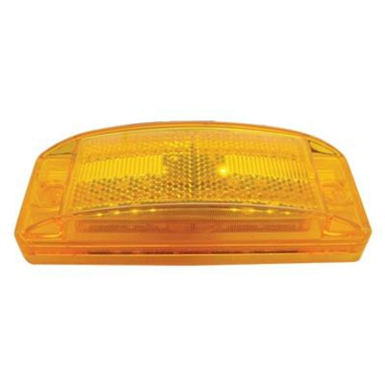 8 LED Rectangular Light (Clearance/Marker) With Reflex Lens - Amber LED/Amber Lens