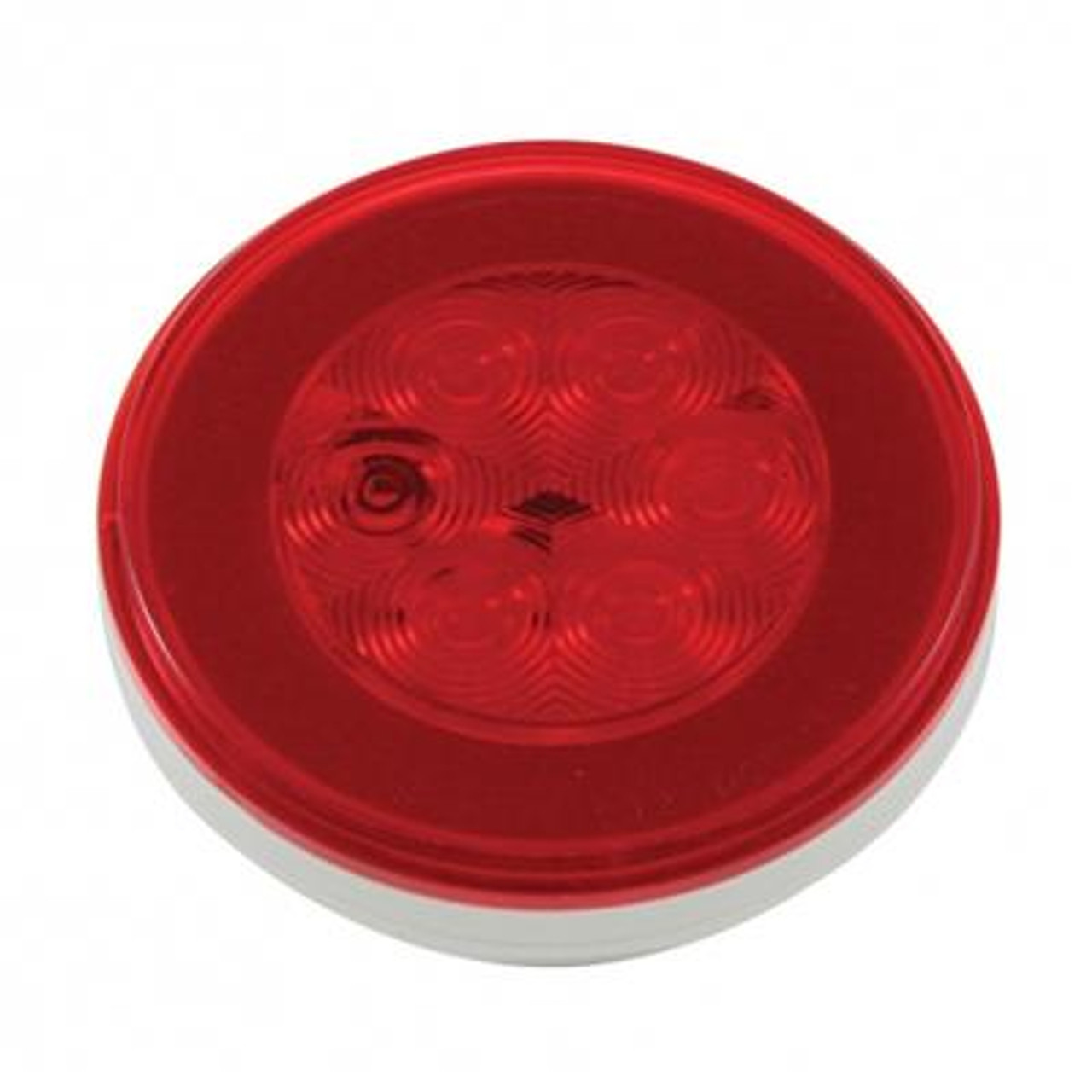 21 LED 4" Round GloLight (Stop, Turn & Tail) - Red LED/Red Lens