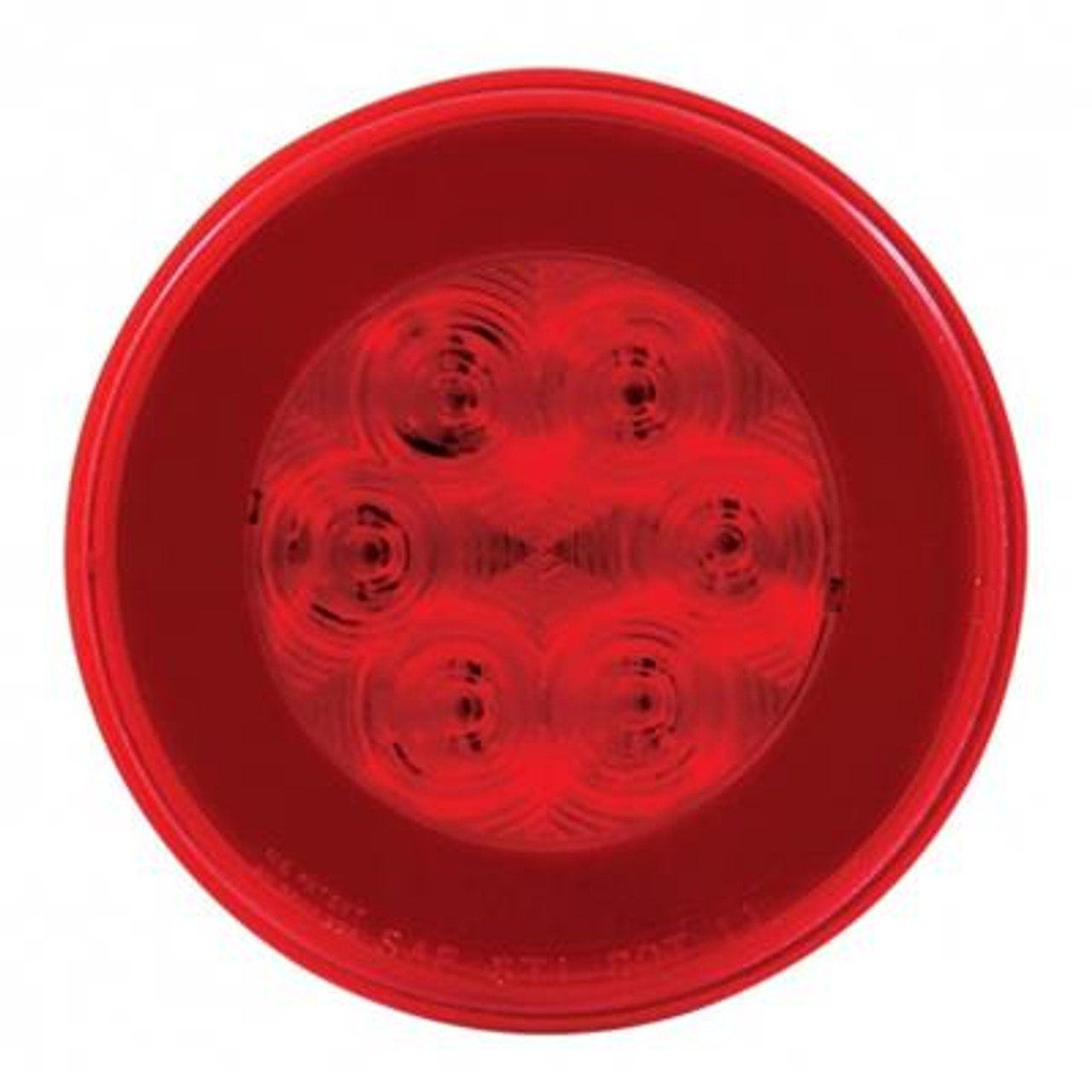 21 LED 4" Round GloLight (Stop, Turn & Tail) - Red LED/Red Lens