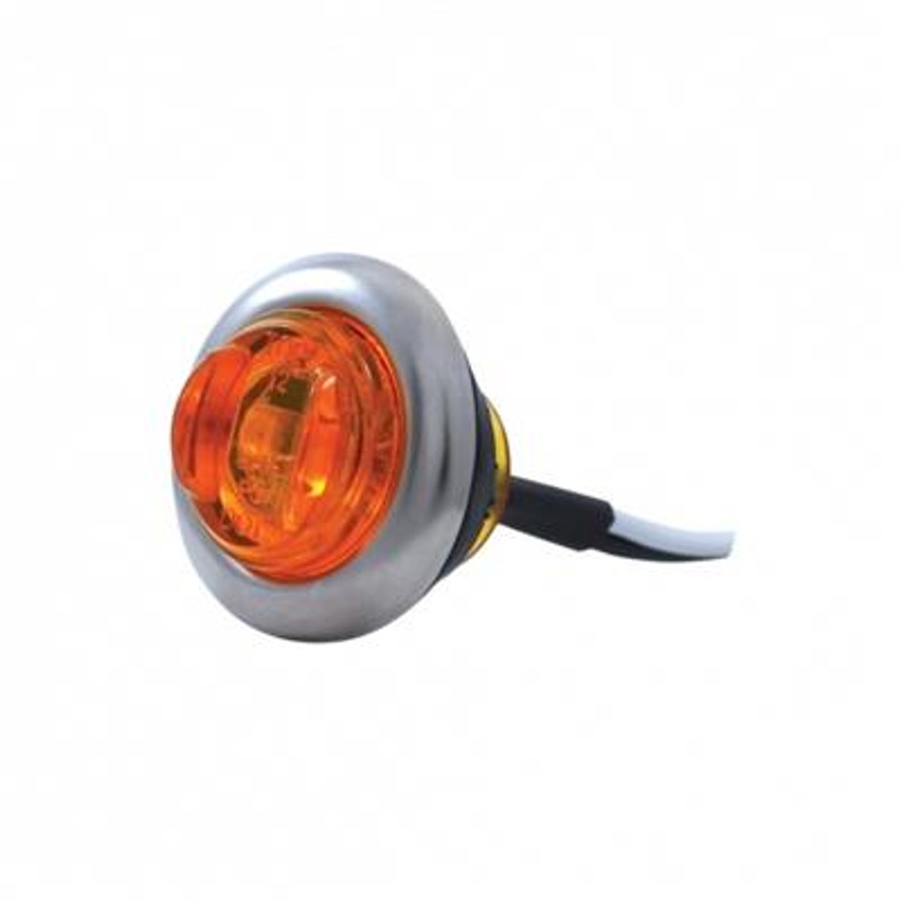 2 LED Mini Light With Bezel (Clearance/Marker) - Amber LED/Amber Lens