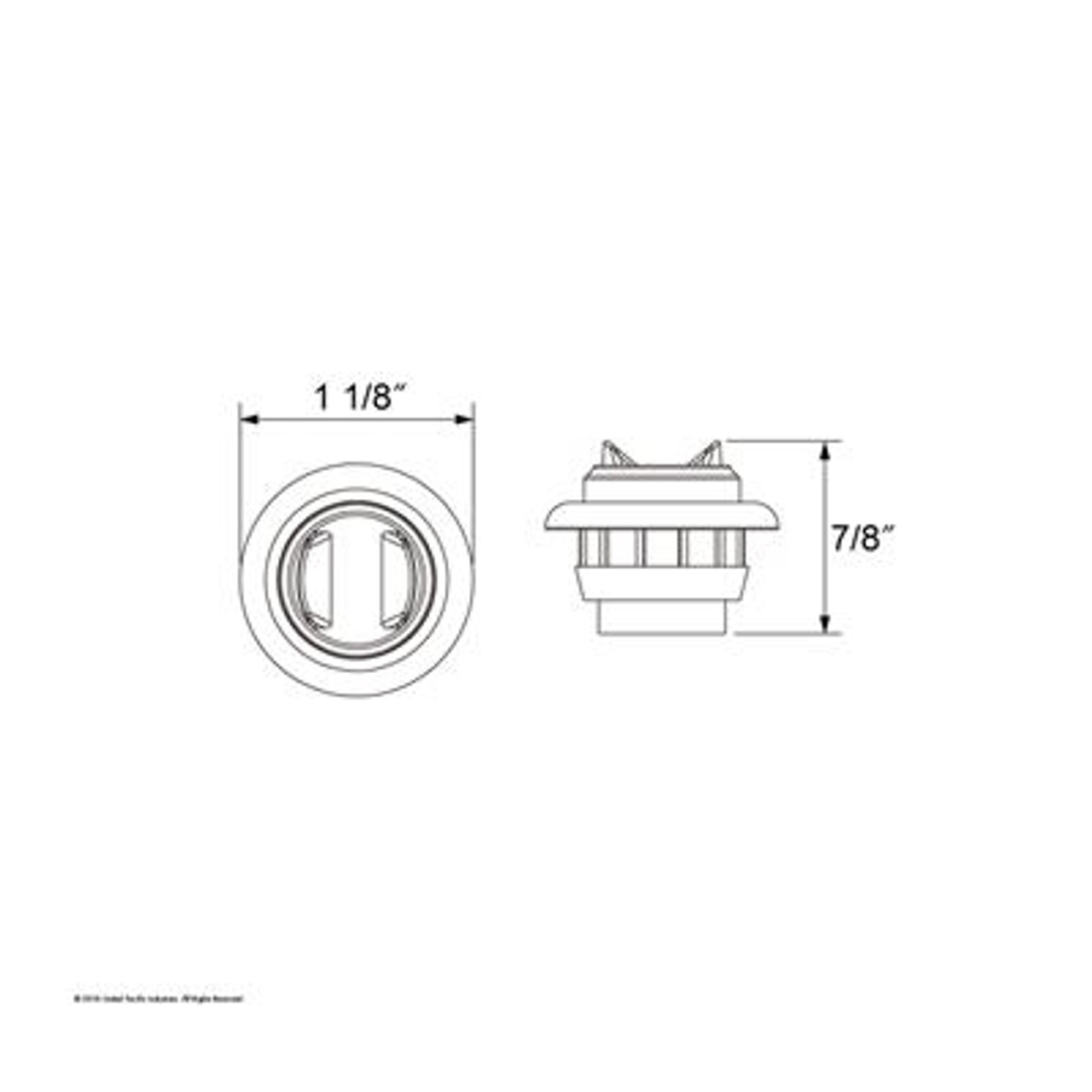 2 LED Mini Light With Bezel (Clearance/Marker) - Red LED/Red Lens