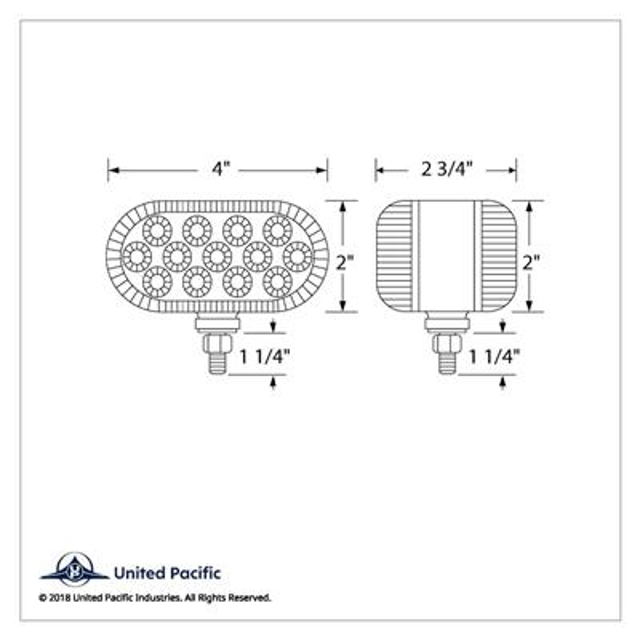 26 LED Dual Function Reflector Double Face Oval Light - Amber & Red LED/Clear Lens