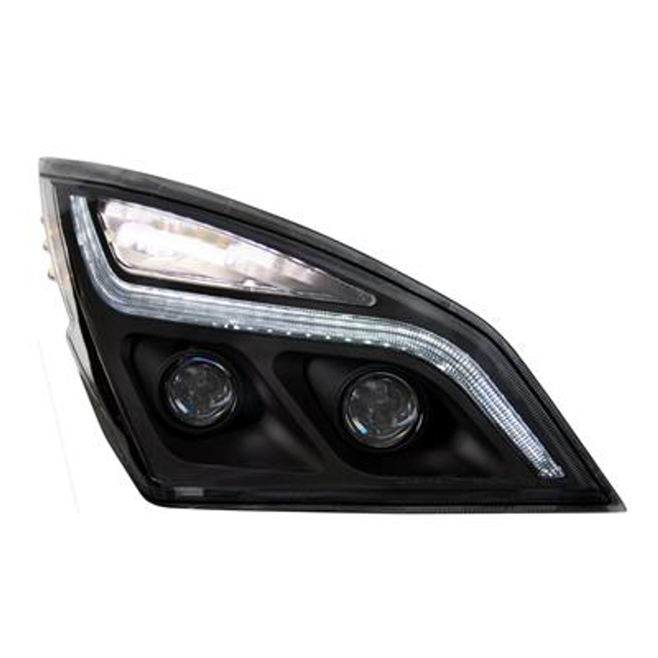 Black LED Projection Headlight With LED Position Light For 2018-2022 Freightliner Cascadia- Passenger