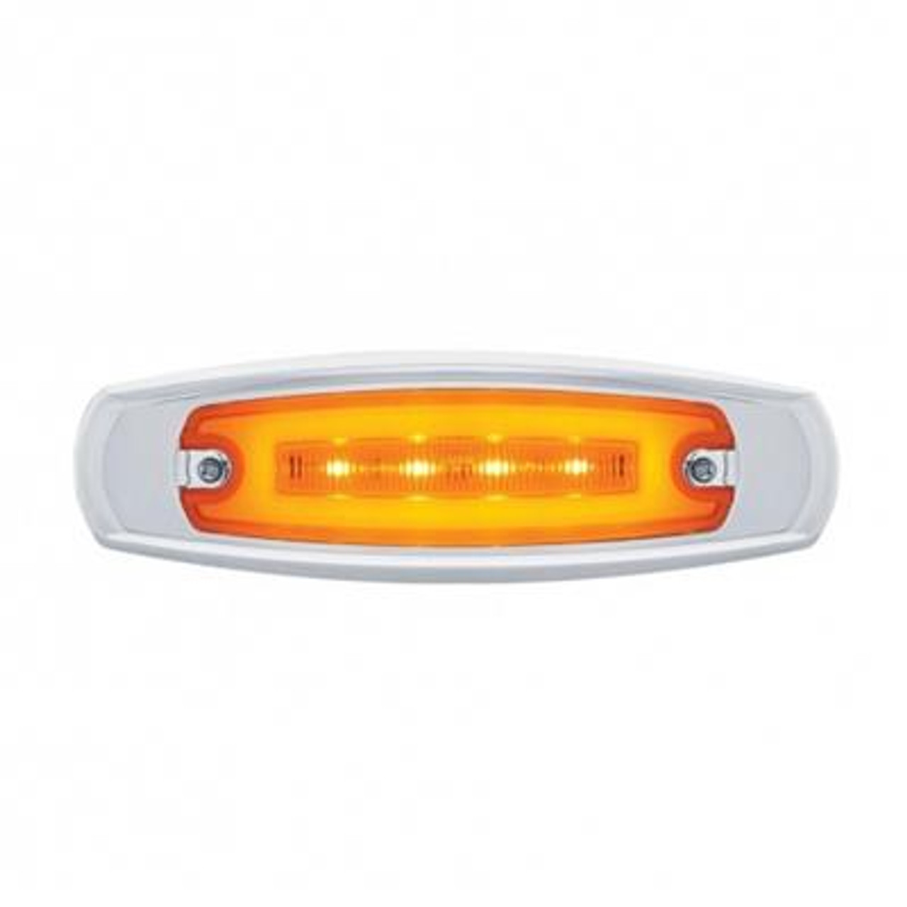 16 LED Rectangular GloLight With Bezel (Clearance/Marker) - Amber LED/Amber Lens