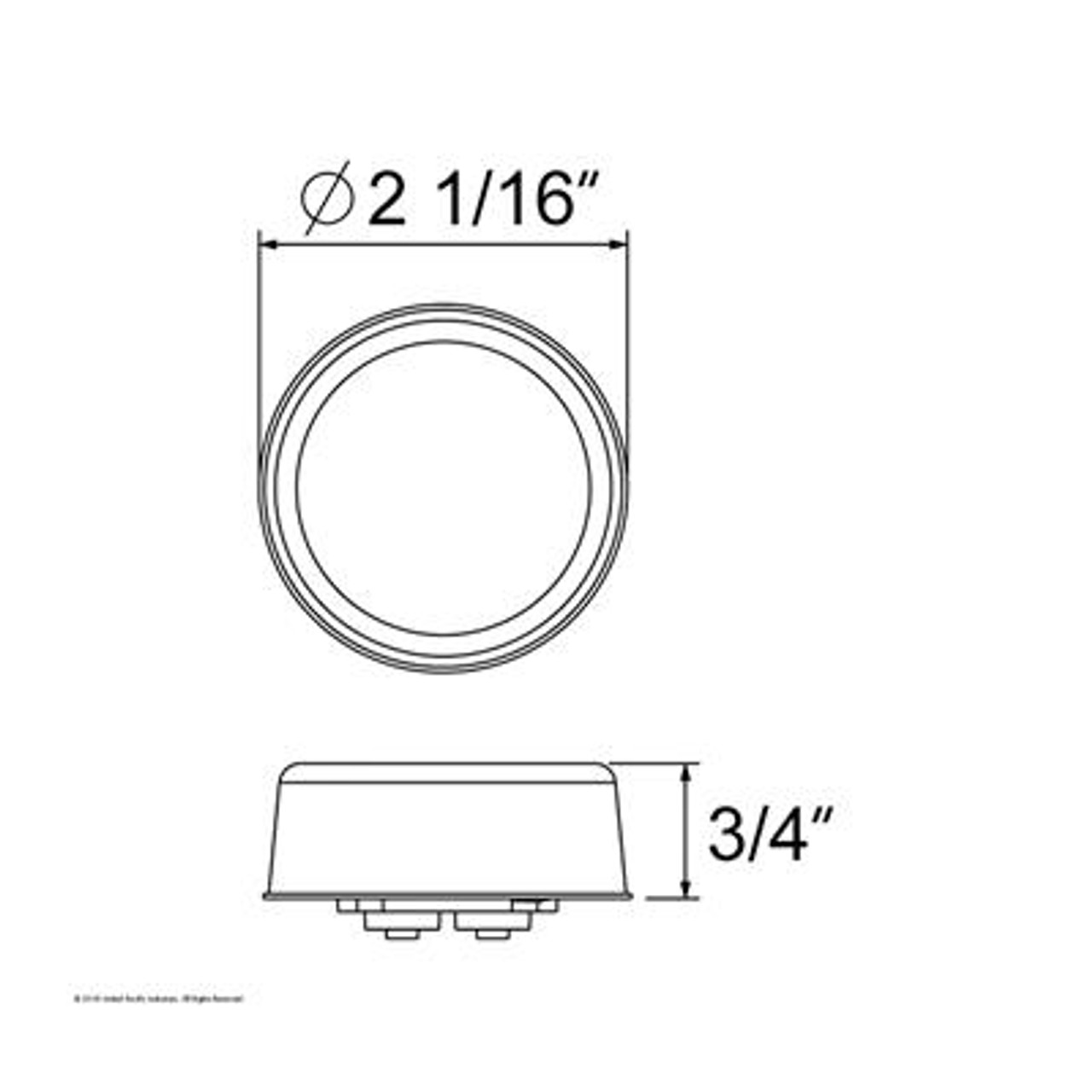 6 LED 2" Round GloLight (Clearance/Marker) - Red LED/Red Lens