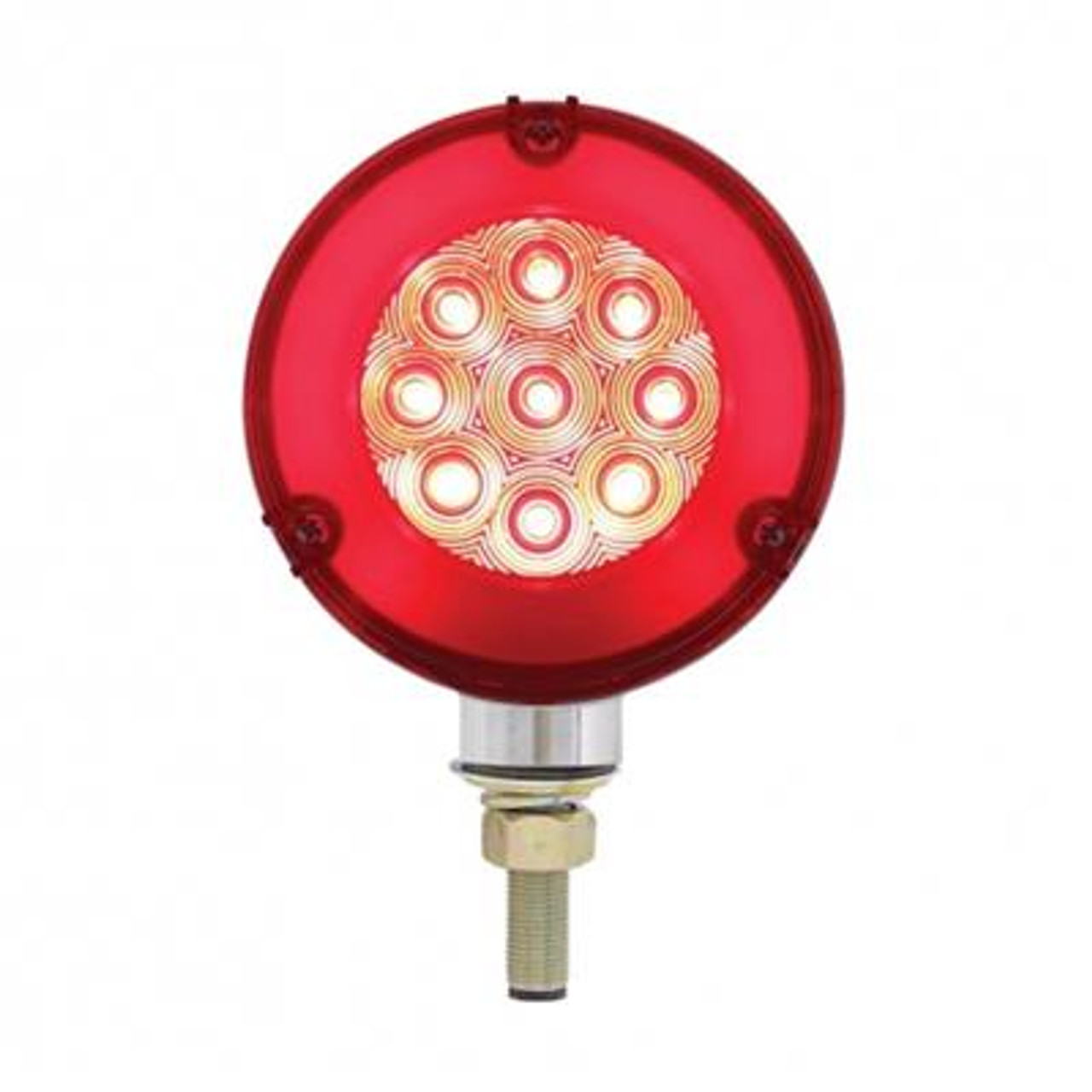 54 LED Single Stud Double Face GloLight (Turn Signal) - Amber & Red LED/Amber & Red Lens