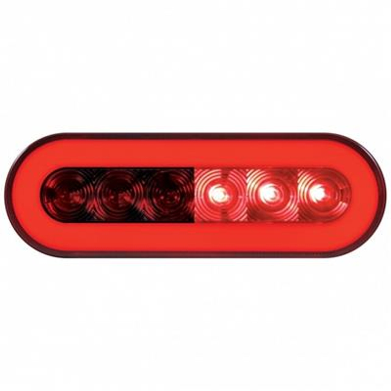 22 LED 6" Oval GloLight Kit (Stop, Turn & Tail) - Red LED/Red Lens (Each)