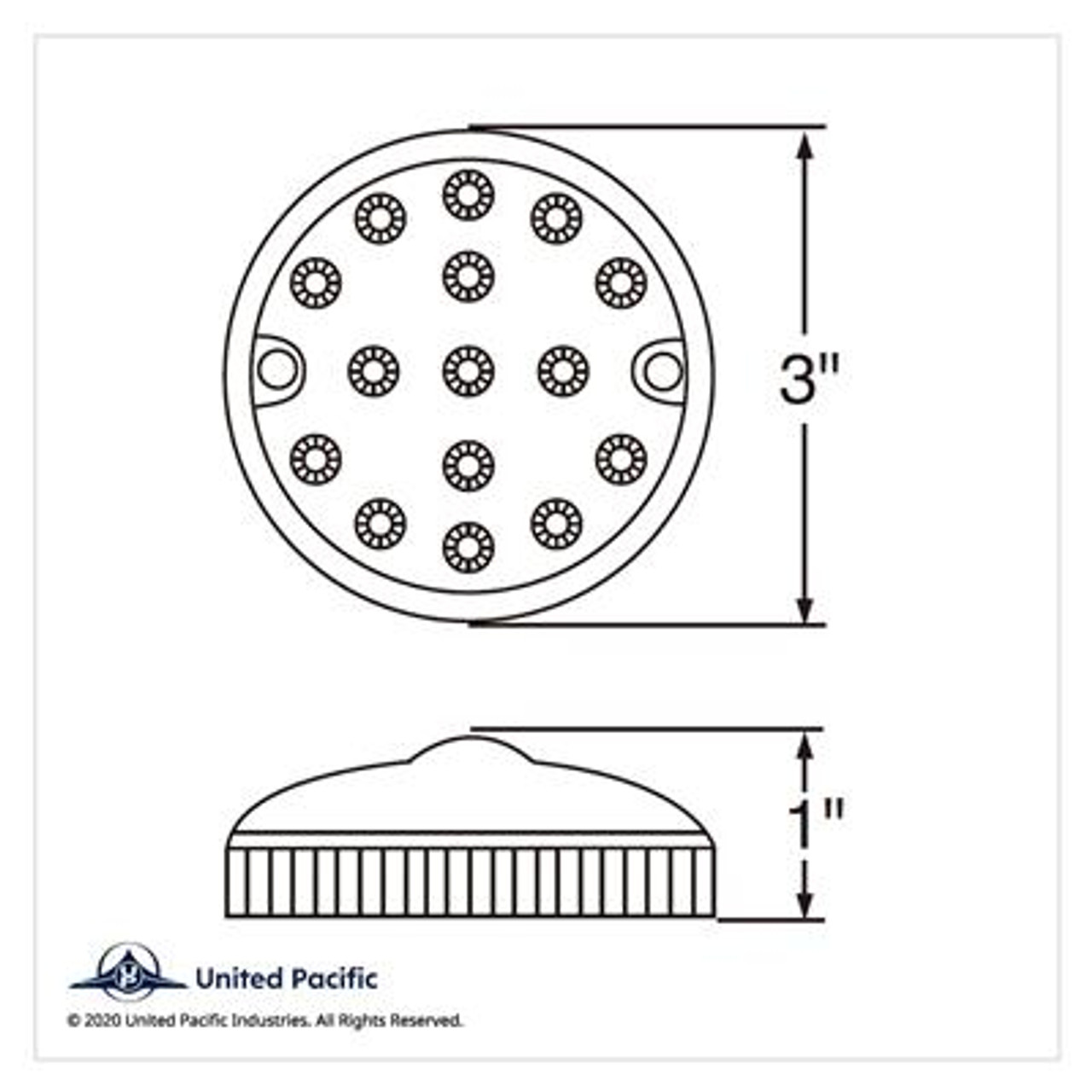 15 LED 3" Reflector Series 4 Light For Double Face Light Housing - Red LED/Red Lens (Bulk)