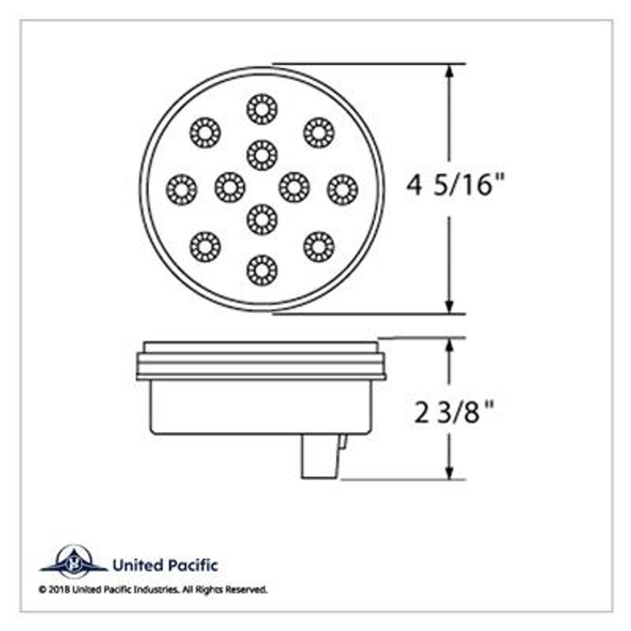 12 LED 4" Reflector Auxiliary/Utility Light - White LED/Clear Lens