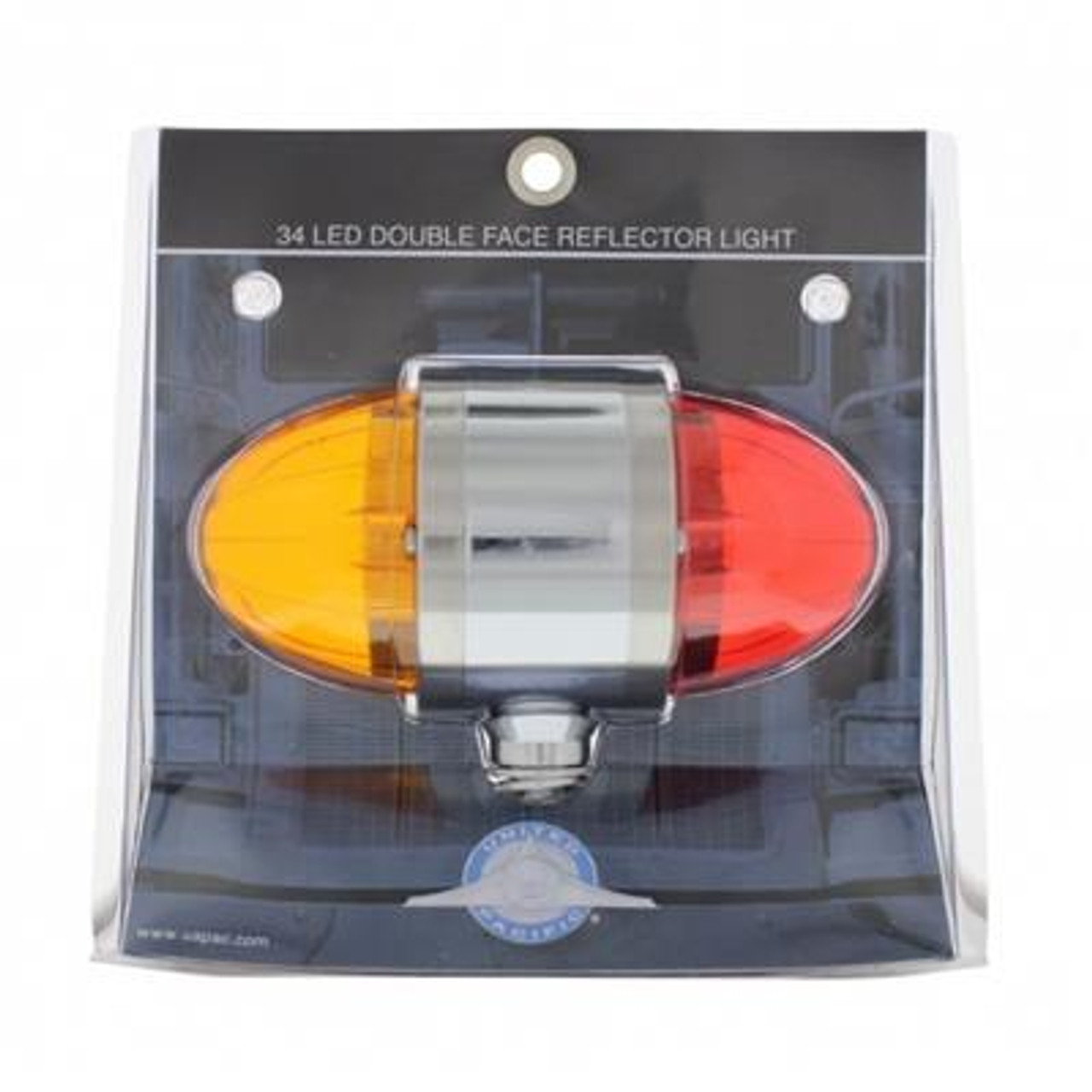 17 LED Dual Function Reflector Double Face Light - Amber & Red LED/Amber & Red Lens