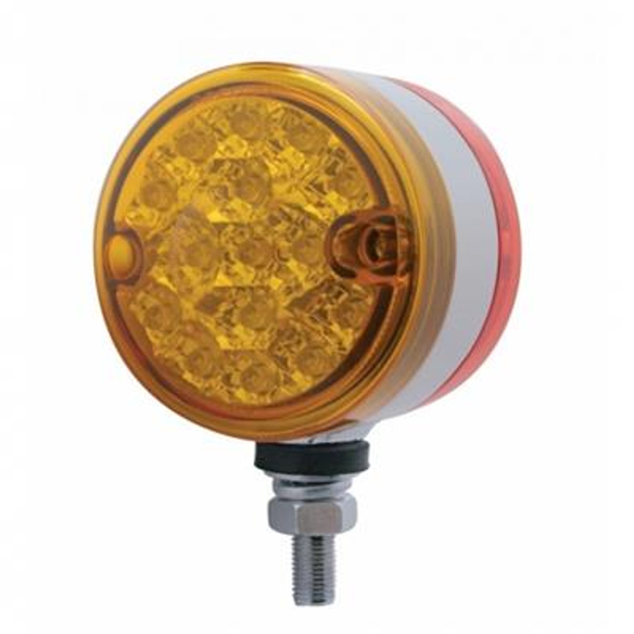 15 LED 3" Dual Function Reflector Double Face Light - Amber & Red LED/Amber & Red Lens