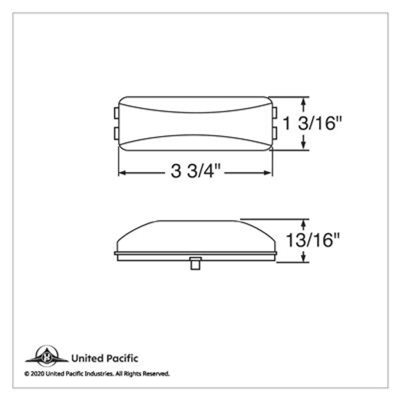 Incandescent Rectangular Fender Mount Light (Clearance/Marker) - Amber & Red Lens