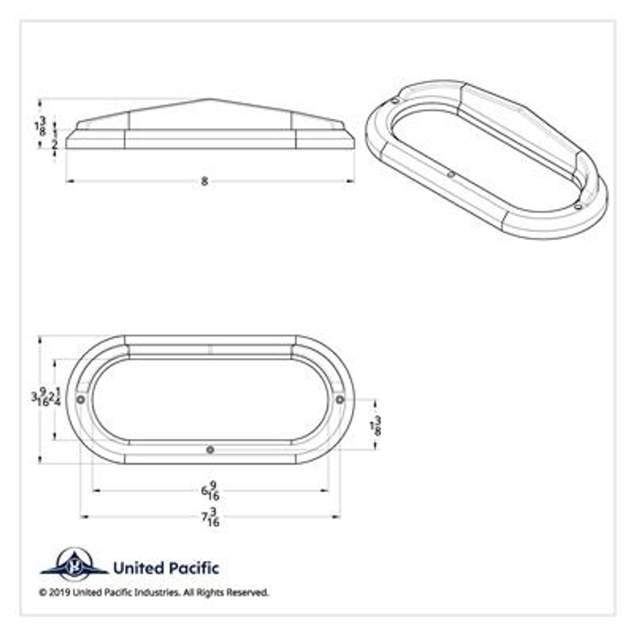 Oval Light Bezel With Visor (Bulk)