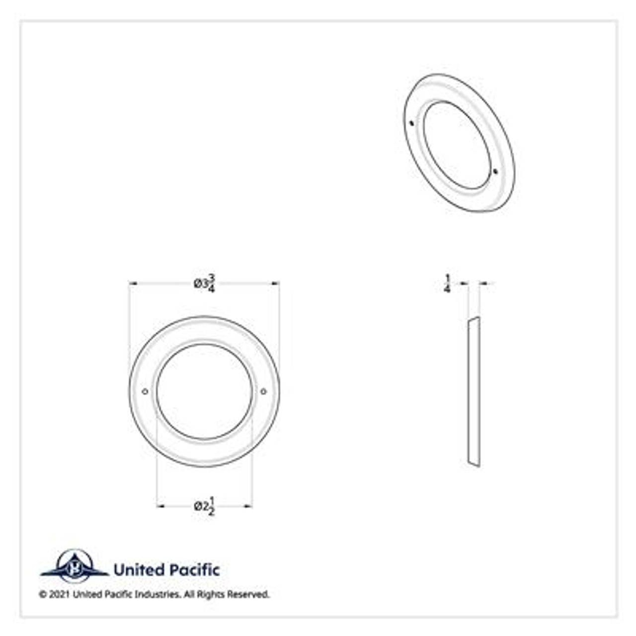 2-1/2" Stainless Light Bezel - Wide