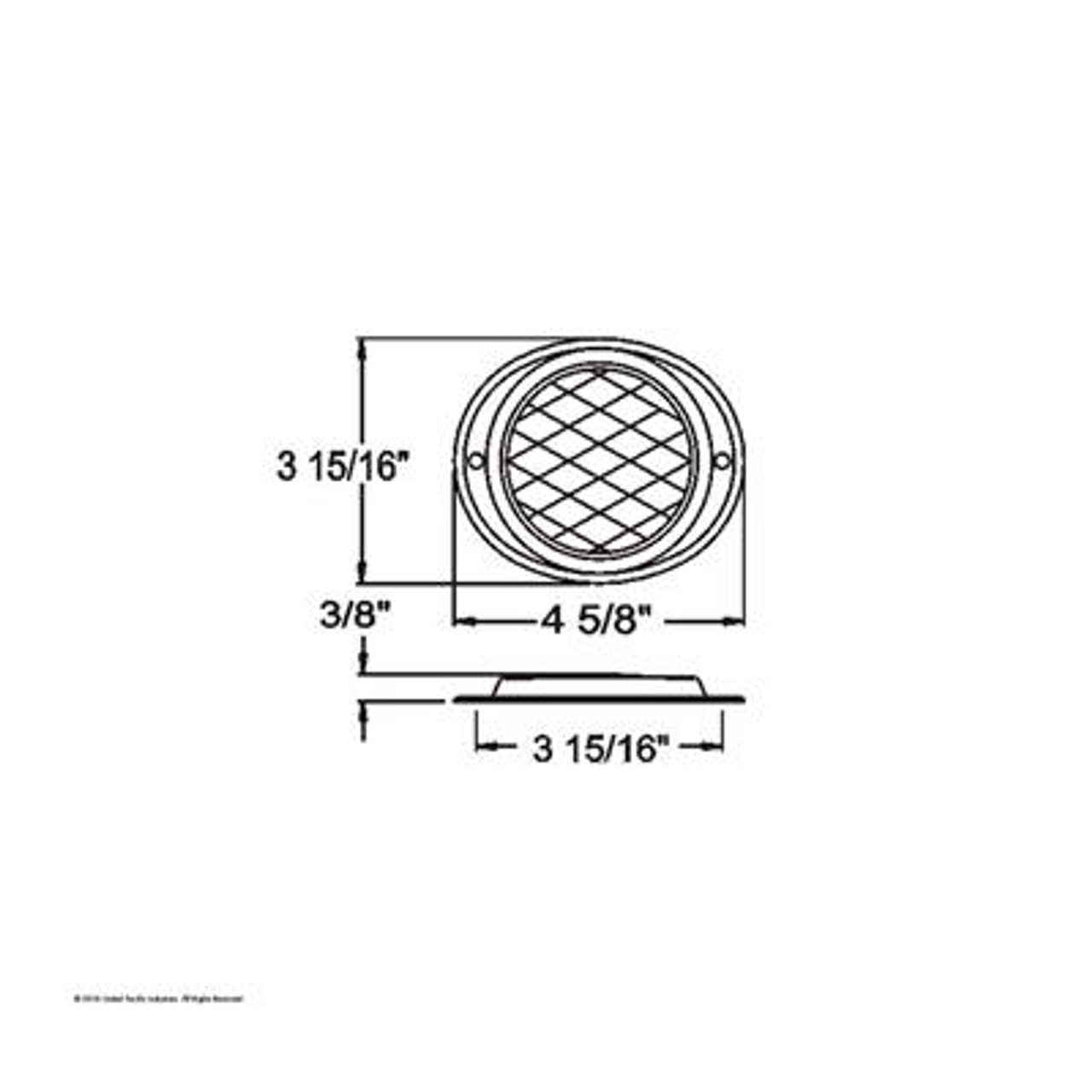 3-3/16" Round Reflector With Aluminum Mount Base - Red