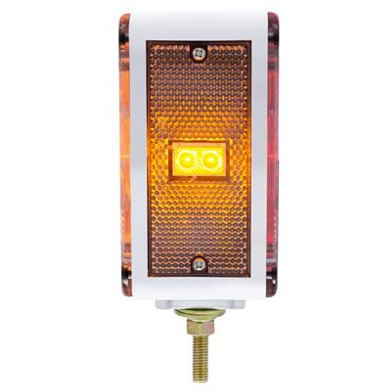 52 LED Double Stud Double Face Turn Signal Light (Driver) - Amber & Red LED/Clear Lens