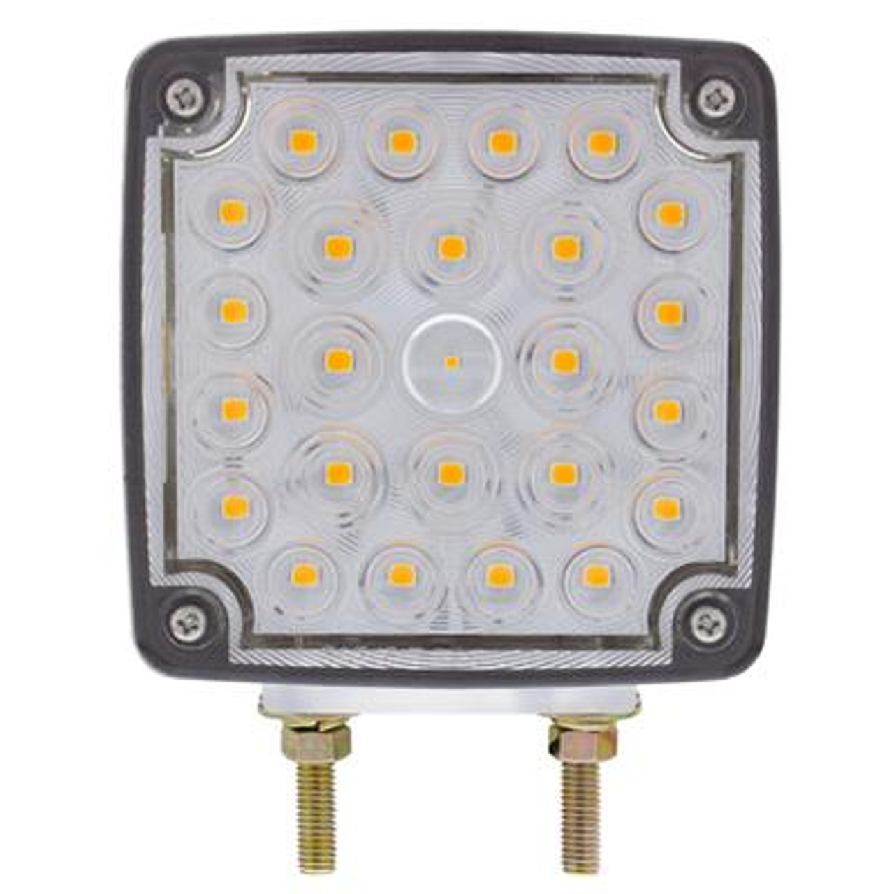 52 LED Double Stud Double Face Turn Signal Light (Passenger) - Amber & Red LED/Clear Lens