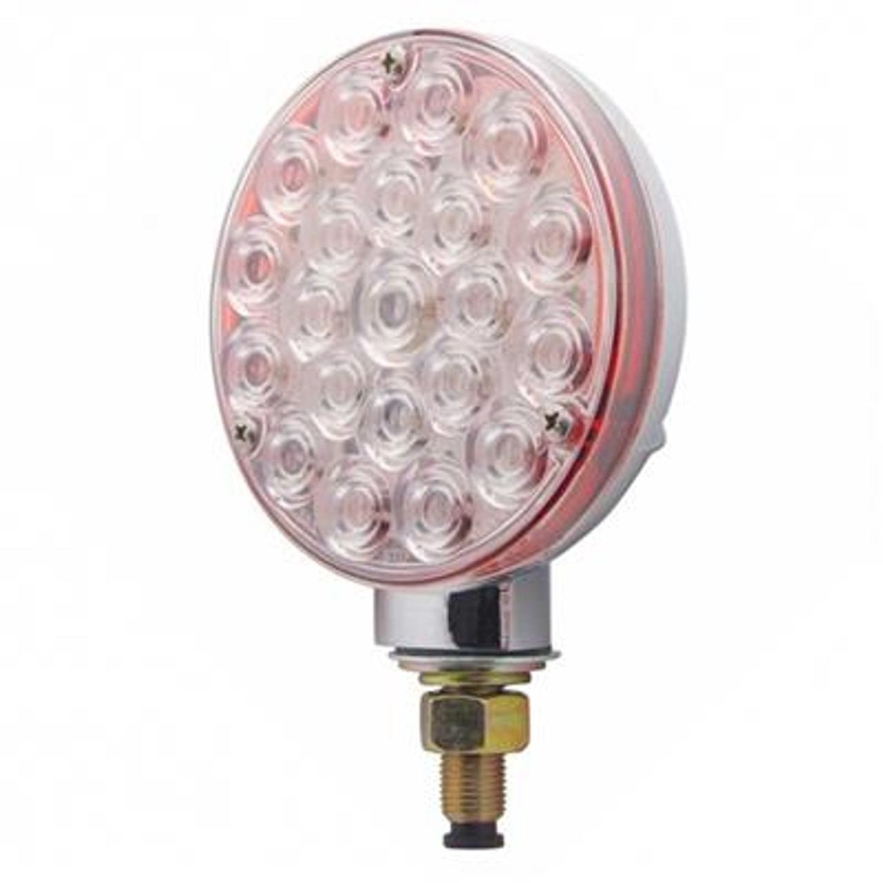 21 LED Single Face Turn Signal Light - Red LED/Clear Lens