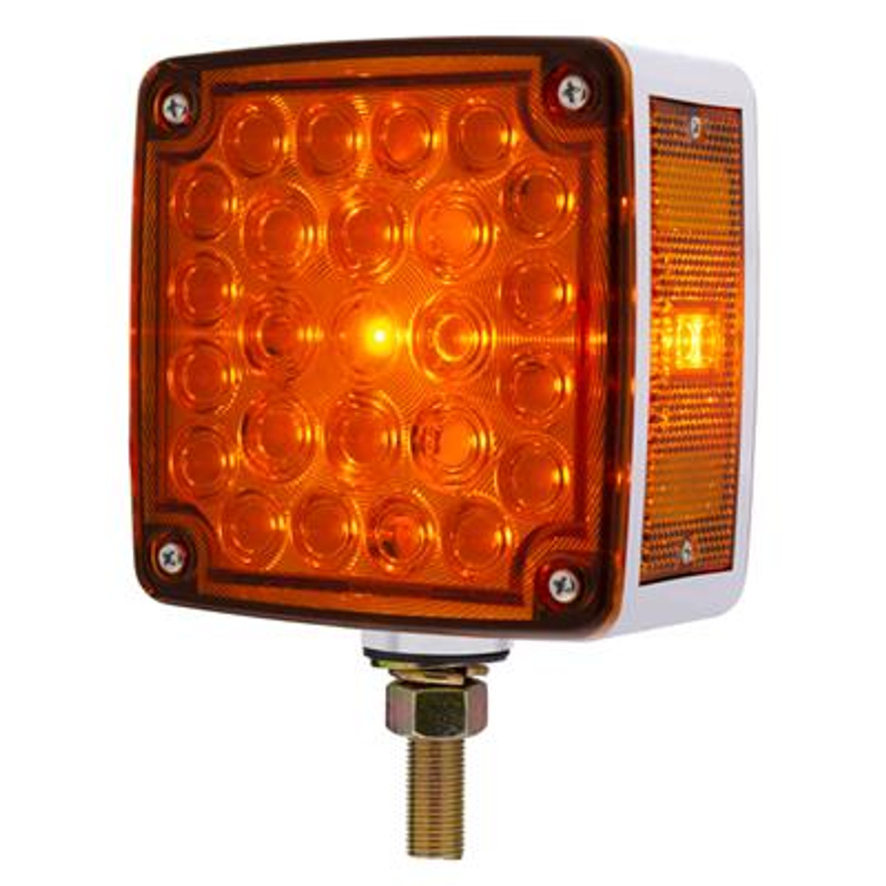 52 LED Single Stud Double Face Turn Signal Light (Driver) - Amber & Red LED/Amber & Red Lens