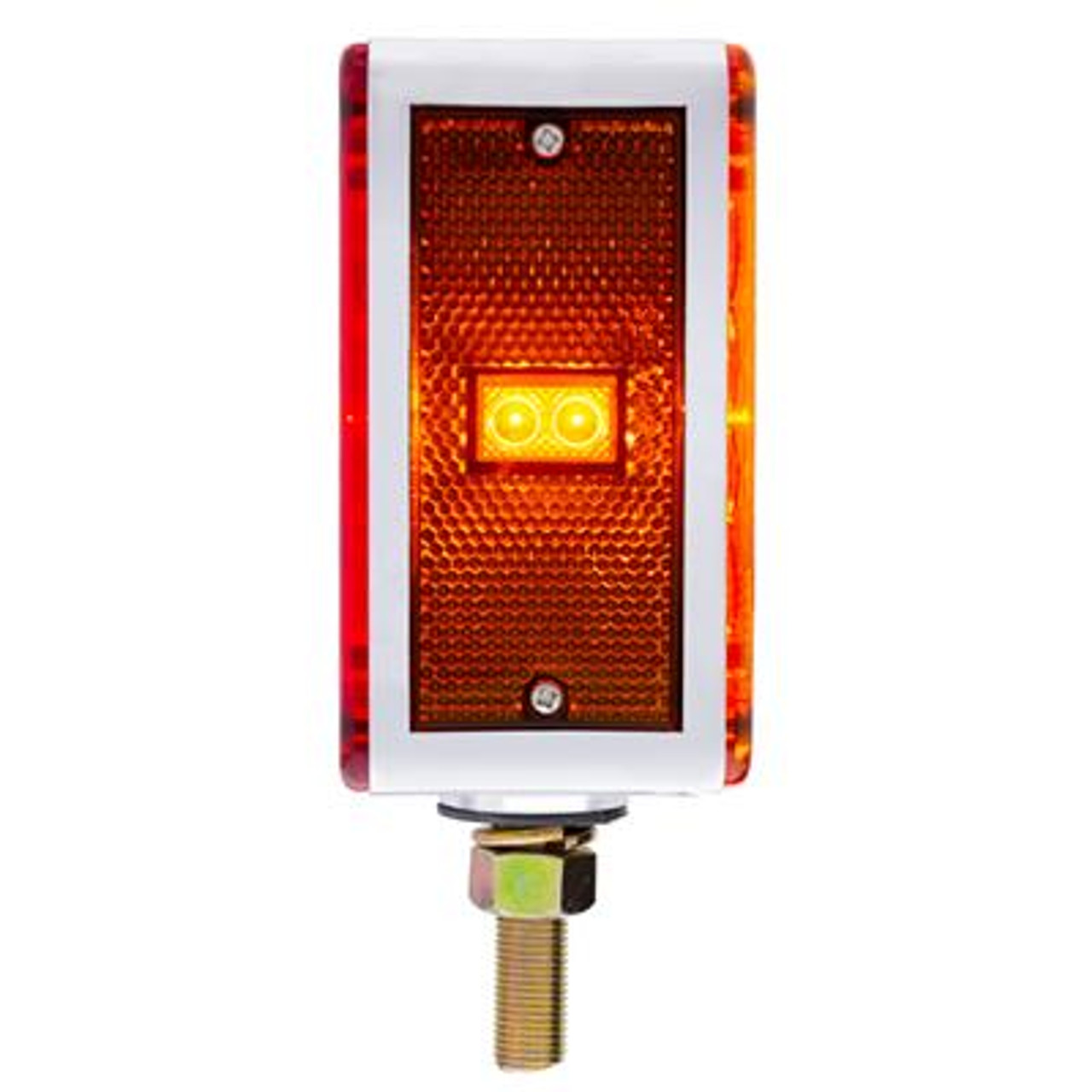 52 LED Single Stud Double Face Turn Signal Light (Passenger) - Amber & Red LED/Amber & Red Lens