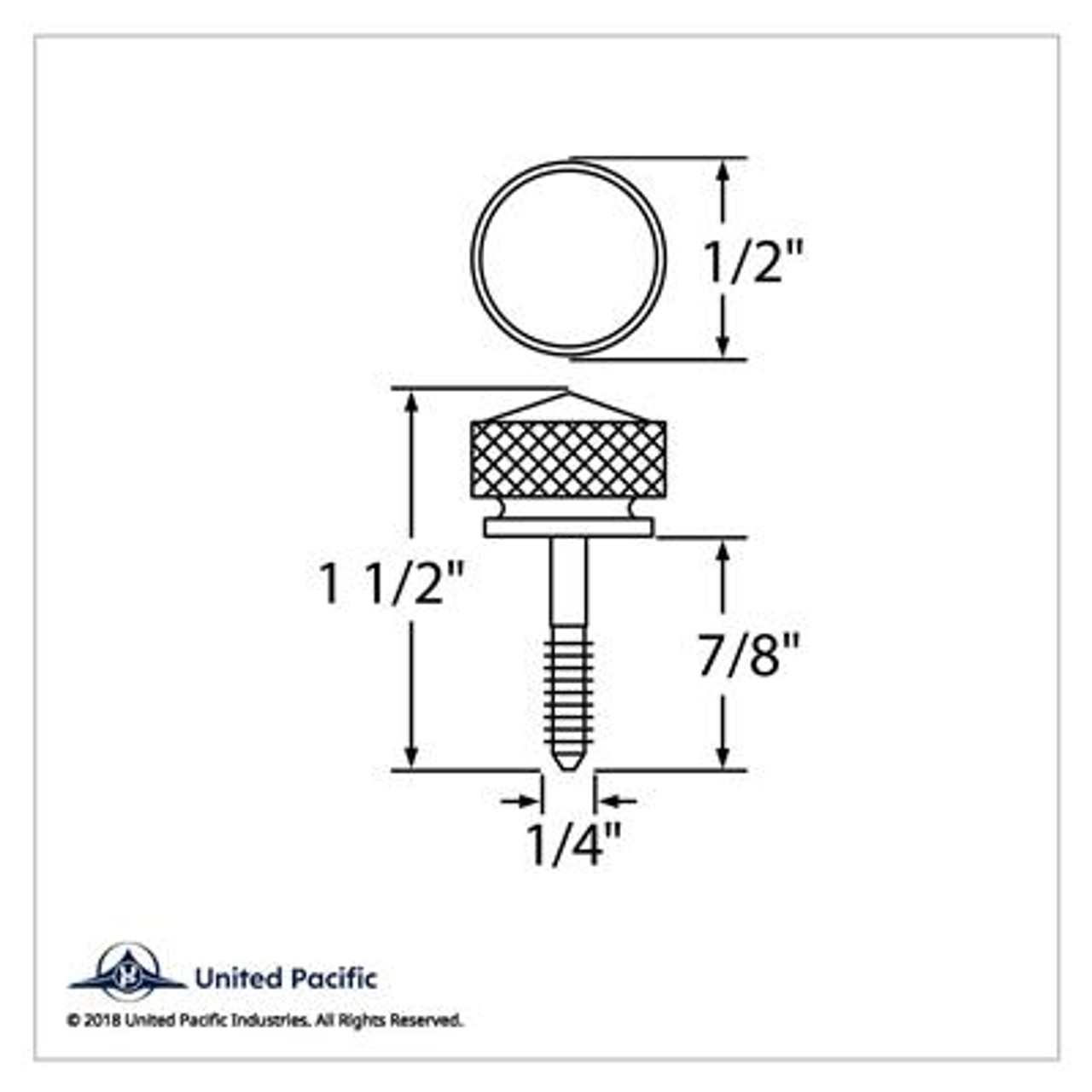 1/4"-20 Knurled Head Dash Screw For Peterbilt - Red Crystal (Bulk)