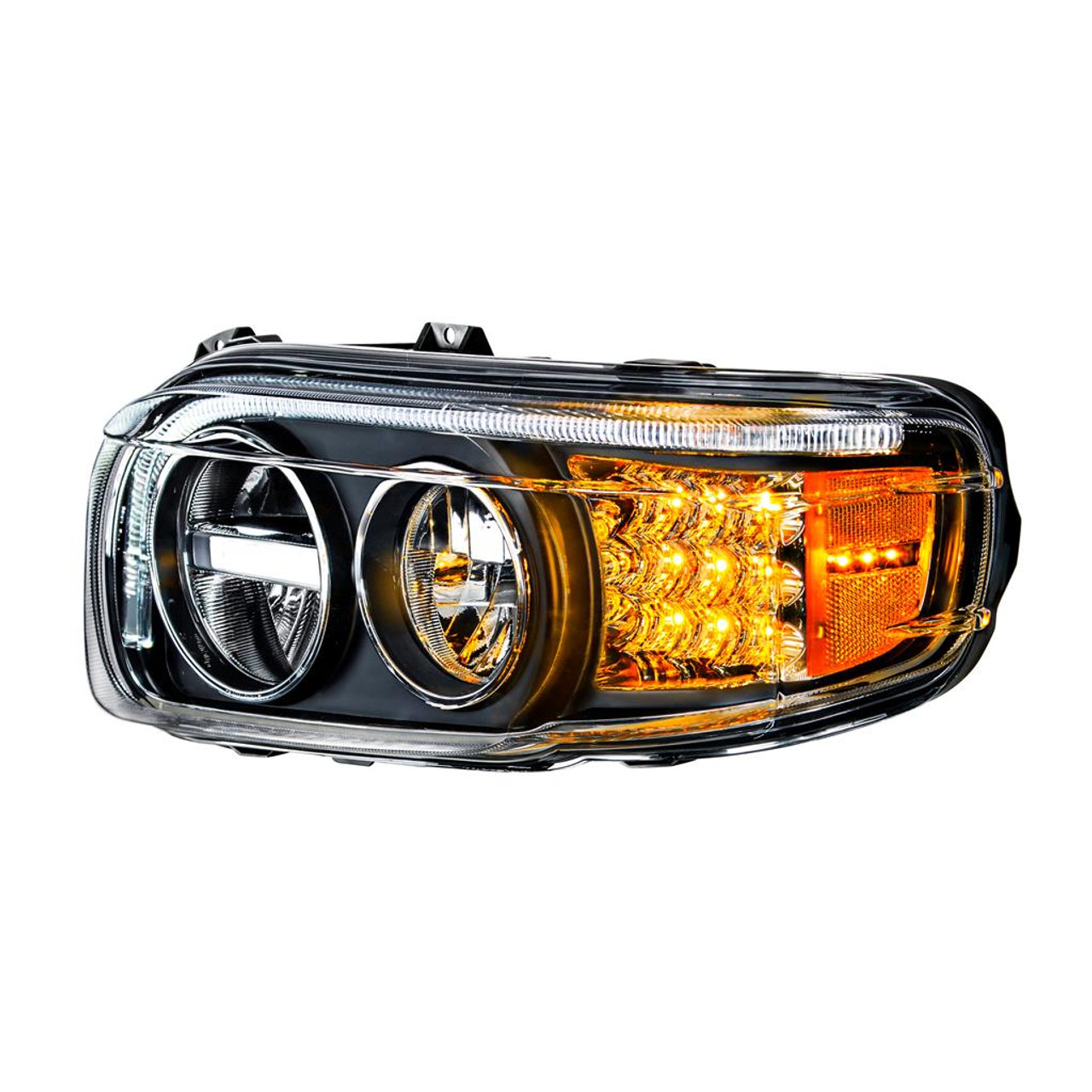 United Pacific makes a variety of headlight assemblies that will light up the road like never before. Applications are available for Peterbilt, Kenworth, Freightliner, and many more. Our headlights meet regulations for light emission and safety.