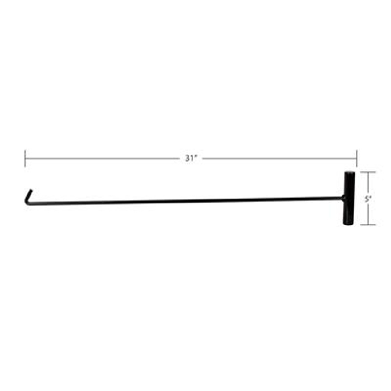 Black 31" Long Fifth Wheel Pin Puller, J-Hook (Each)