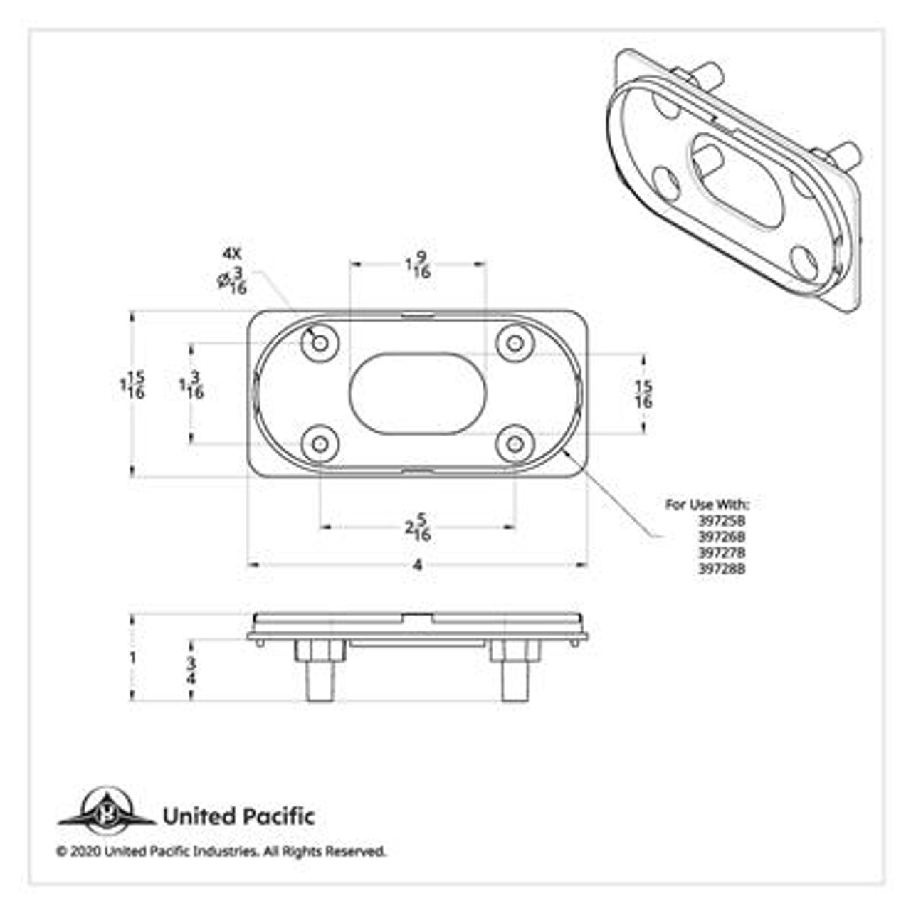 Chrome LED Mirror Bracket Cover - For Up 60018 Bracket (Bulk)