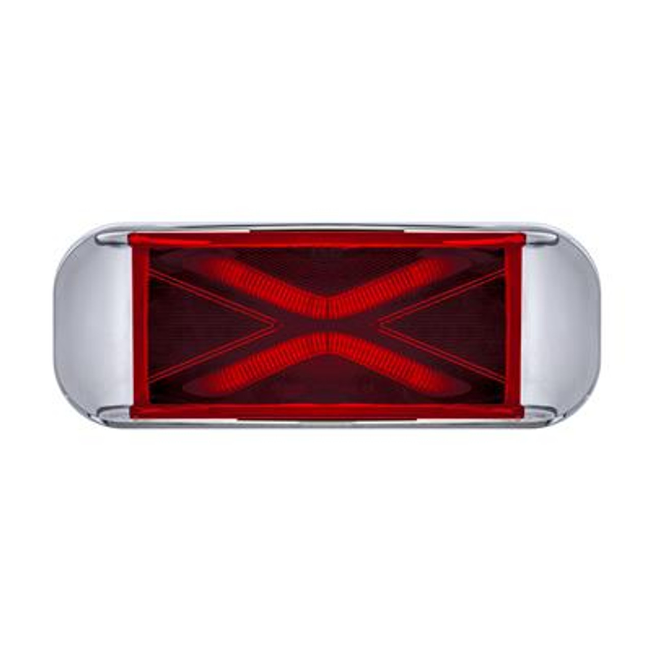 4 LED Saber Rectangular Marker Light With Red Lens