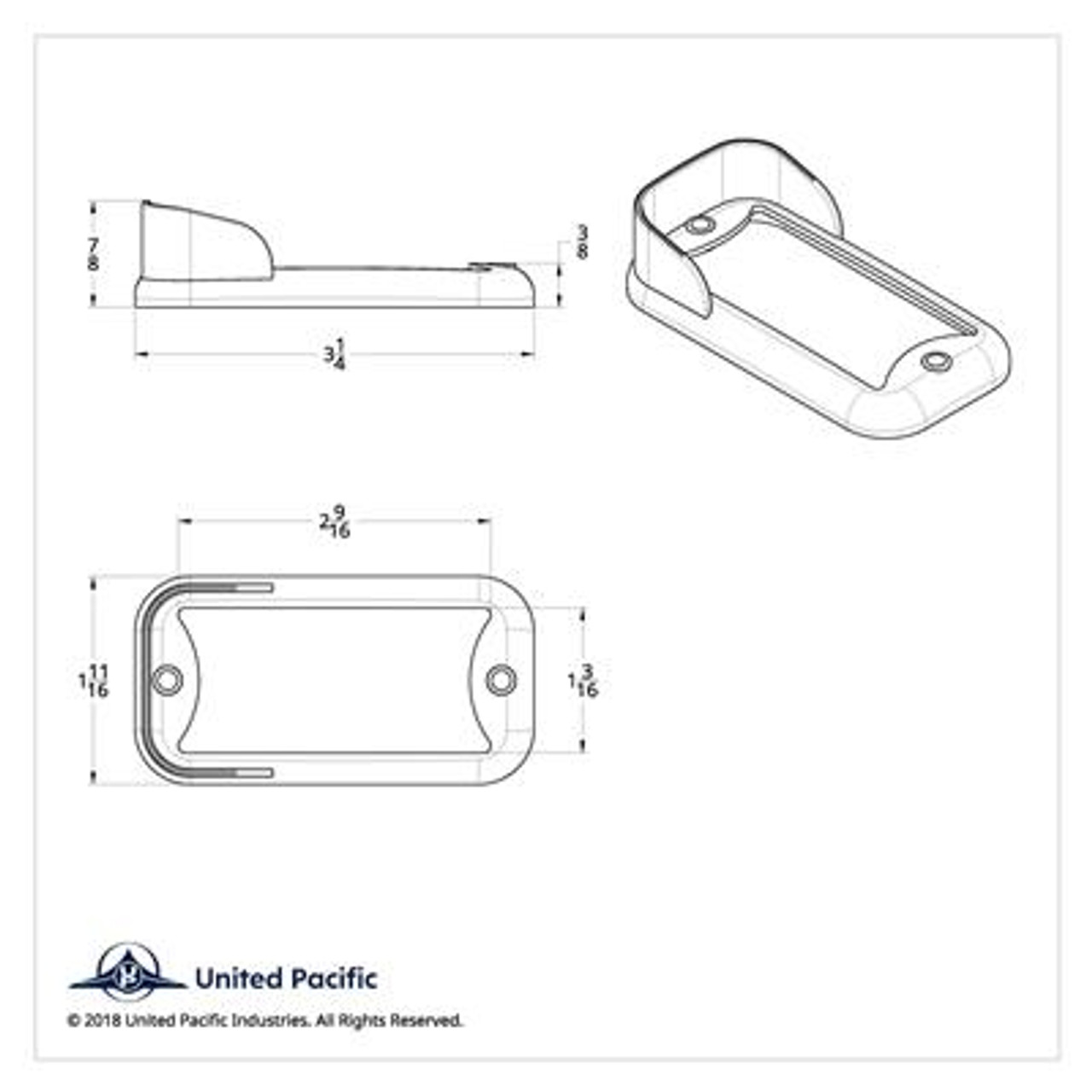 Small Rectangular Light Bezel - Vertical Visor (Bulk)