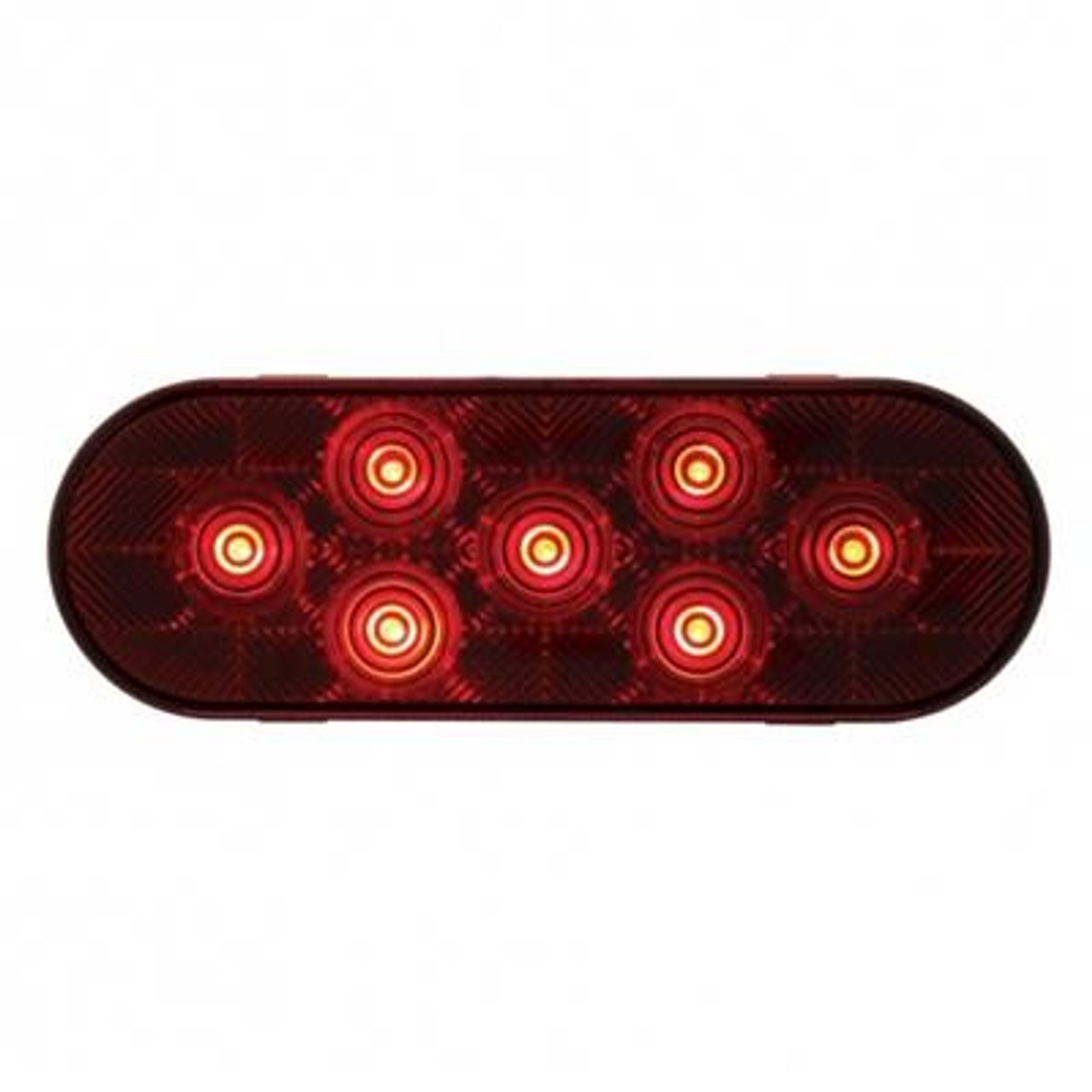 7 LED Oval Light Kit (Stop, Turn & Tail) - Red LED/Red Lens