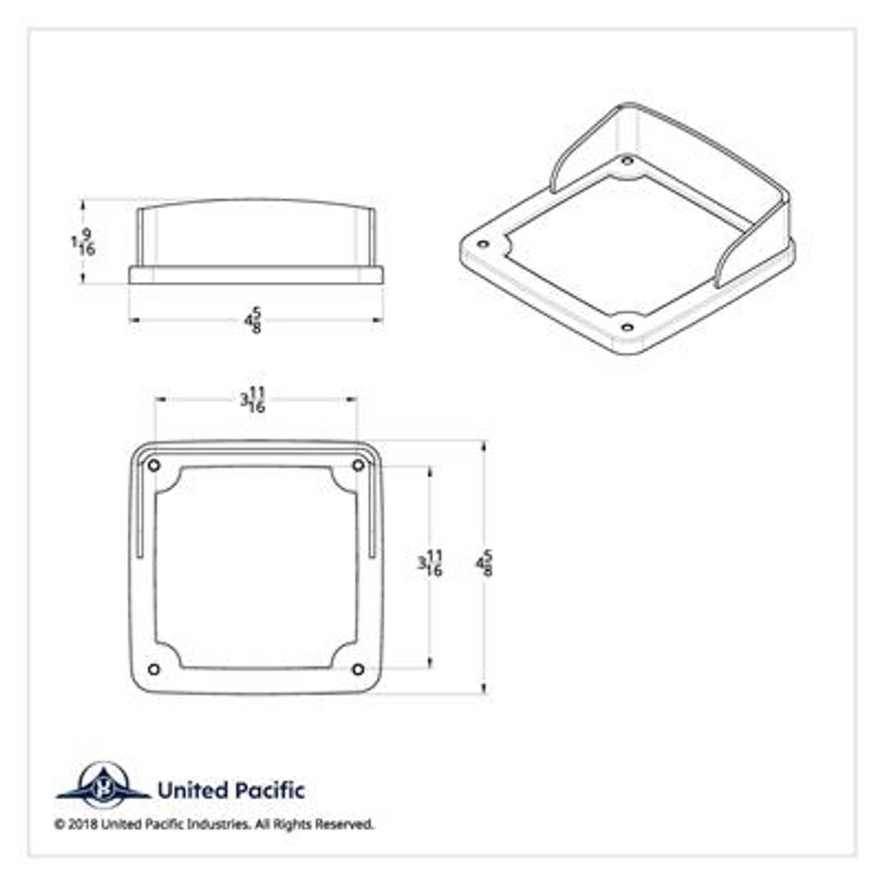 LED Square Double Face Light Bezel With Visor For UP Square Double Face Lights