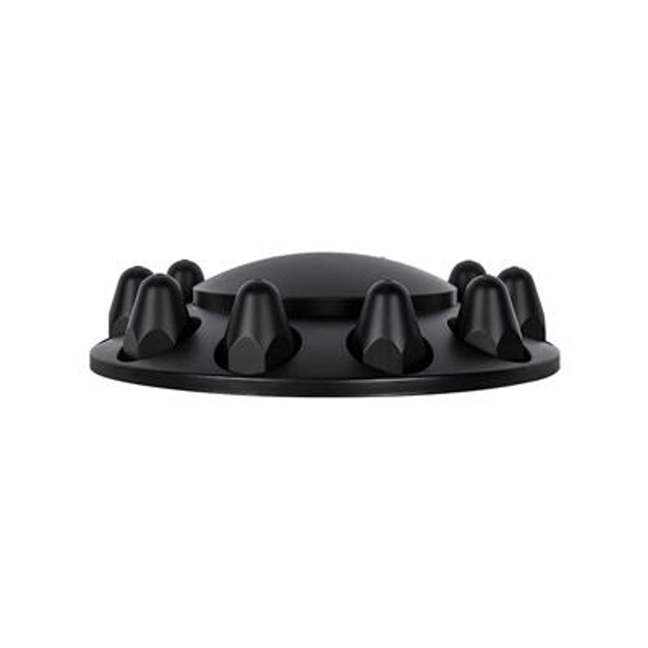 Front Axle Cover With Dome Cap & 1-1/2" Push-On Nut Covers - Matte Black