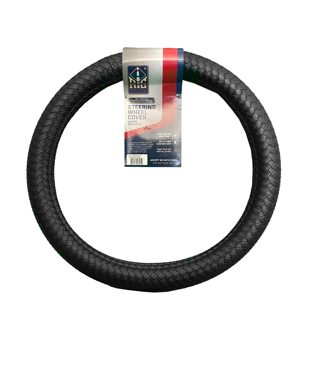 STEERING WHEEL COVERS ROPE/INTERWOVEN STYLE 18” & 20” BLACK