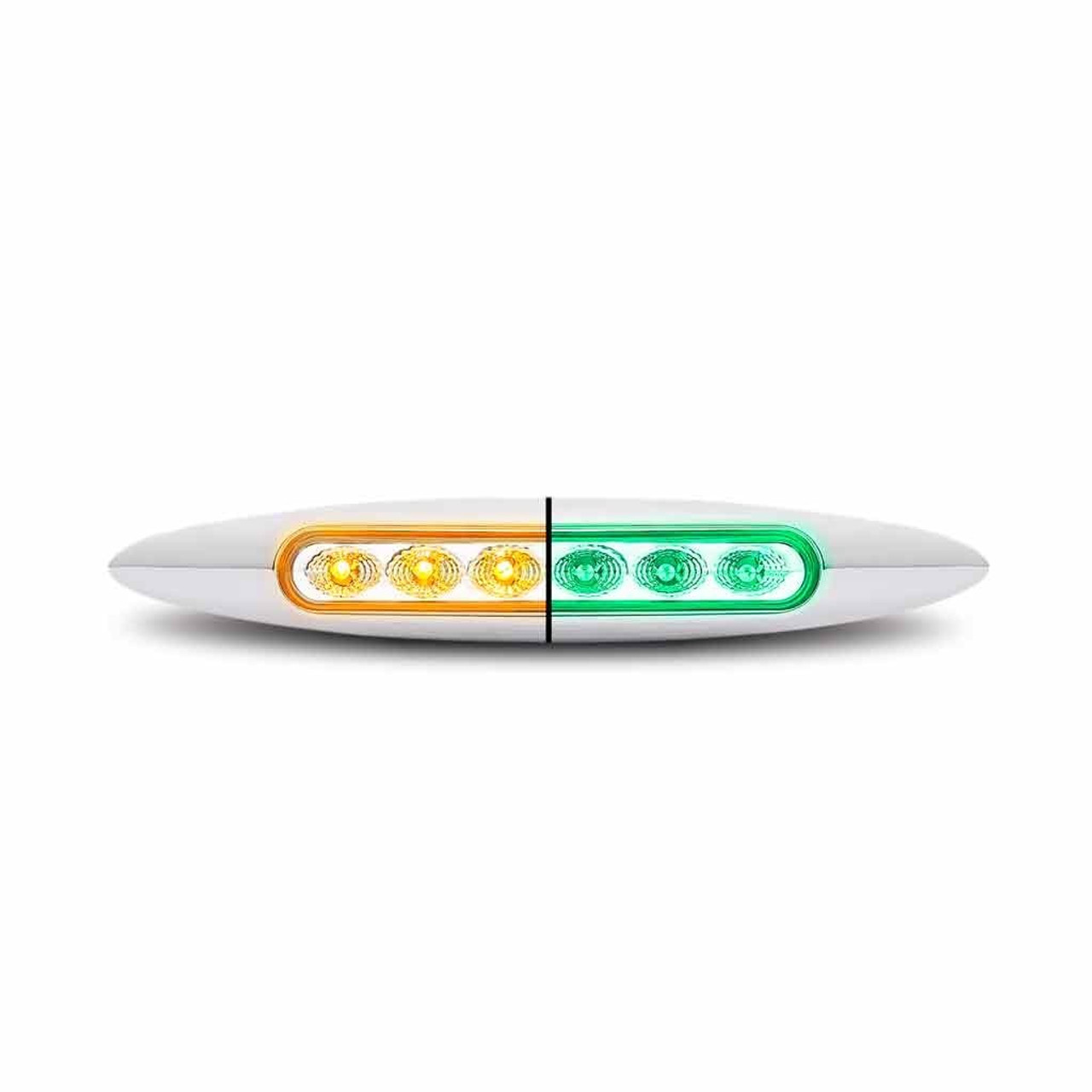 6" DUAL REVOLUTION AMBER MARKER TO GREEN AUXILIARY SLIM LED LIGHT (6 DIODES)