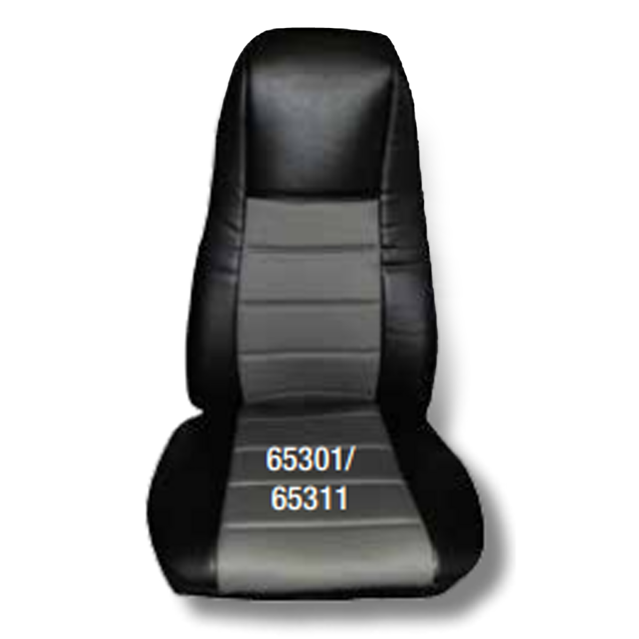 FAUX LEATHER SEAT COVERS -  BLACK/DARK GRAY