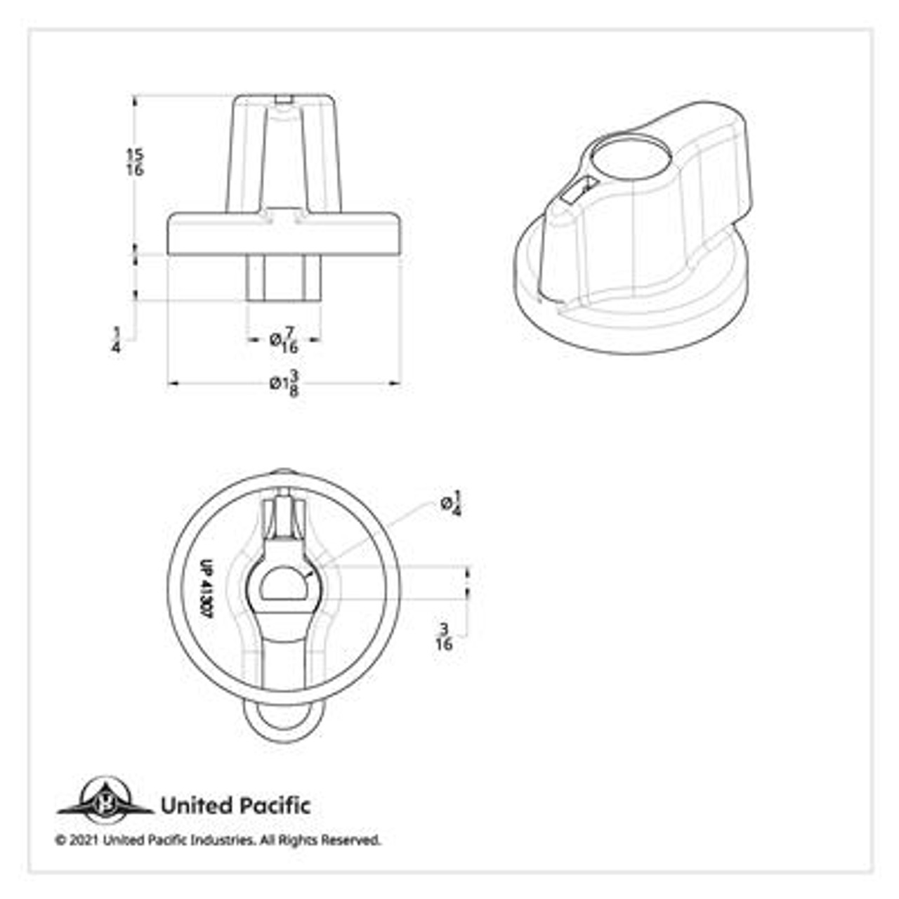 Signature Series A/C Control Knob For International Trucks -Indented