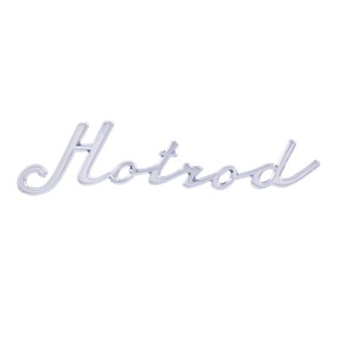 Chrome "Hotrod" Script Emblem With Stud