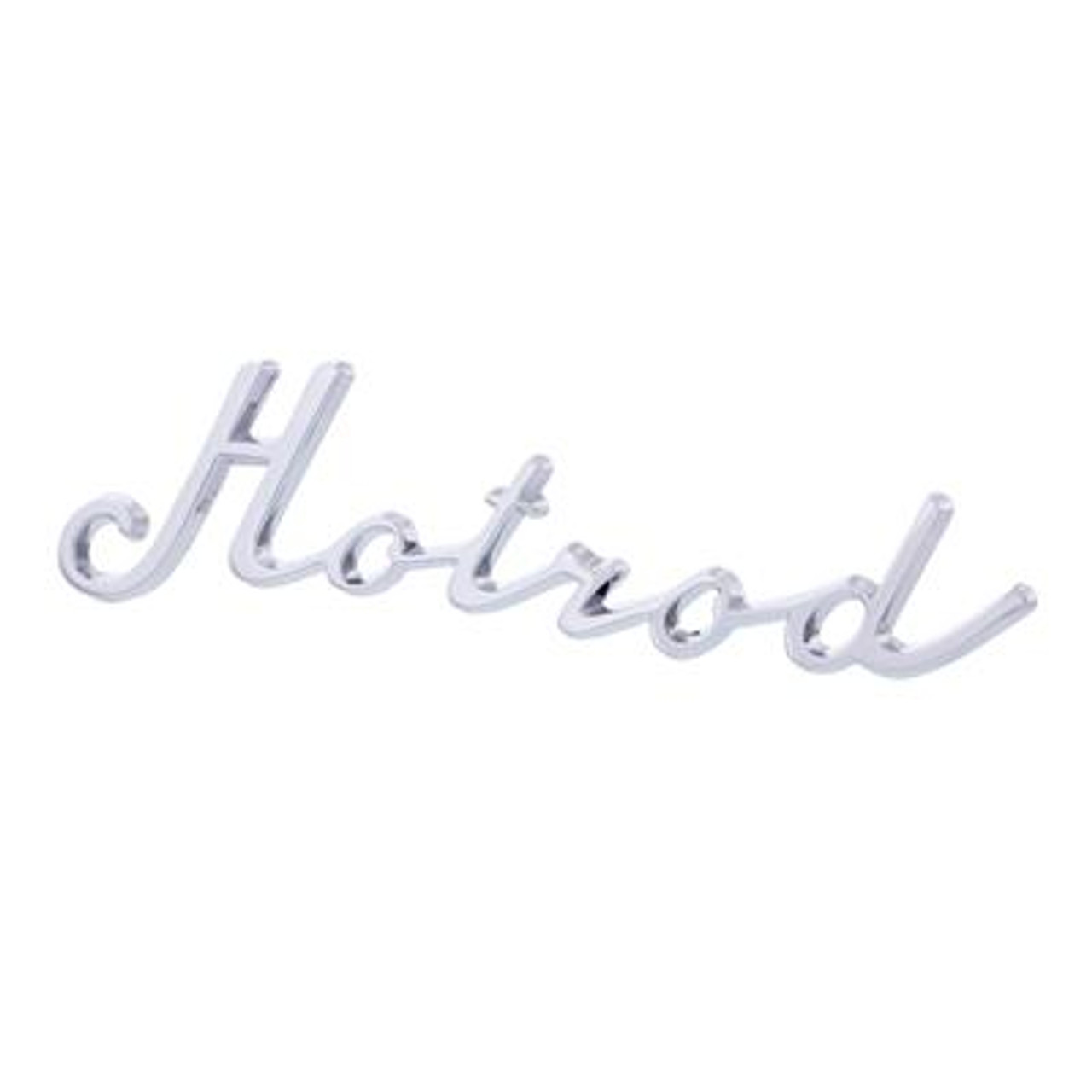 Chrome "Hotrod" Script Emblem With Stud