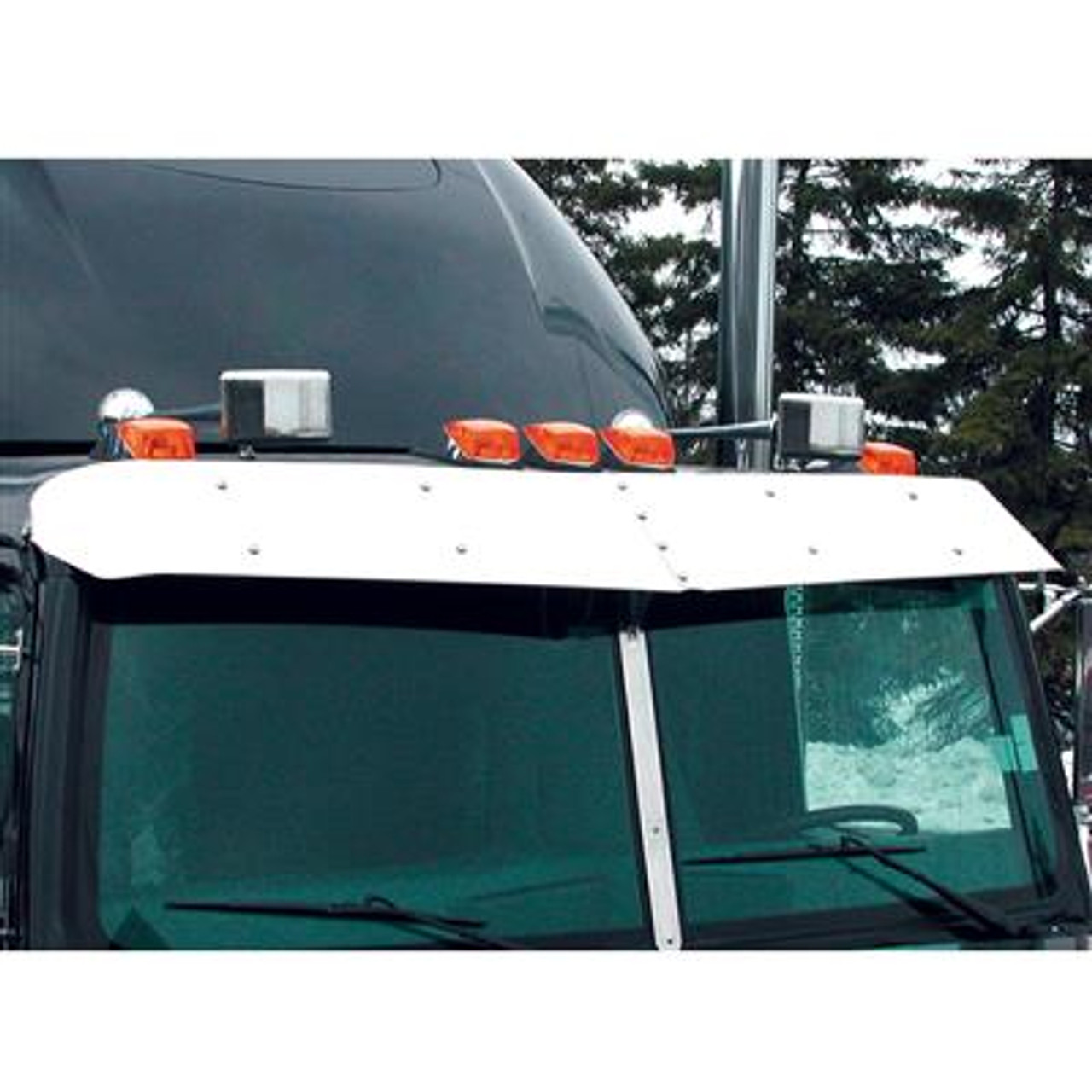 Stainless Plain Style Sunvisor For 2002-18 Western Star Constellation/4700 With OE Visor