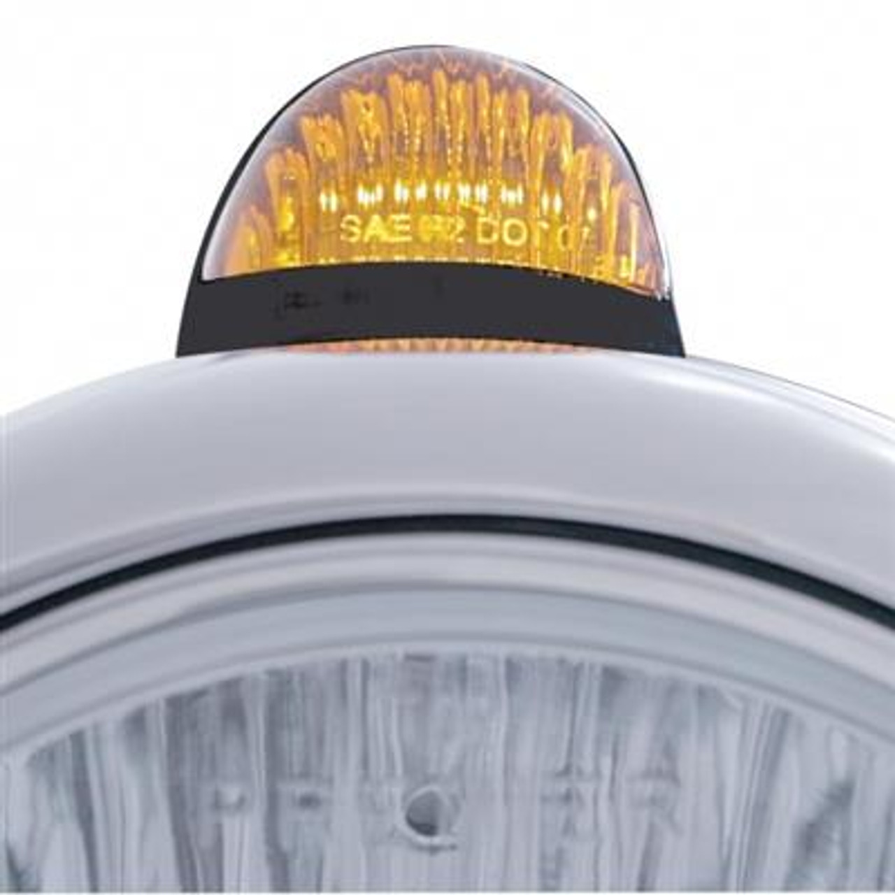 Black Guide 682-C Headlight H4 & Dual Mode LED Signal - Amber Lens